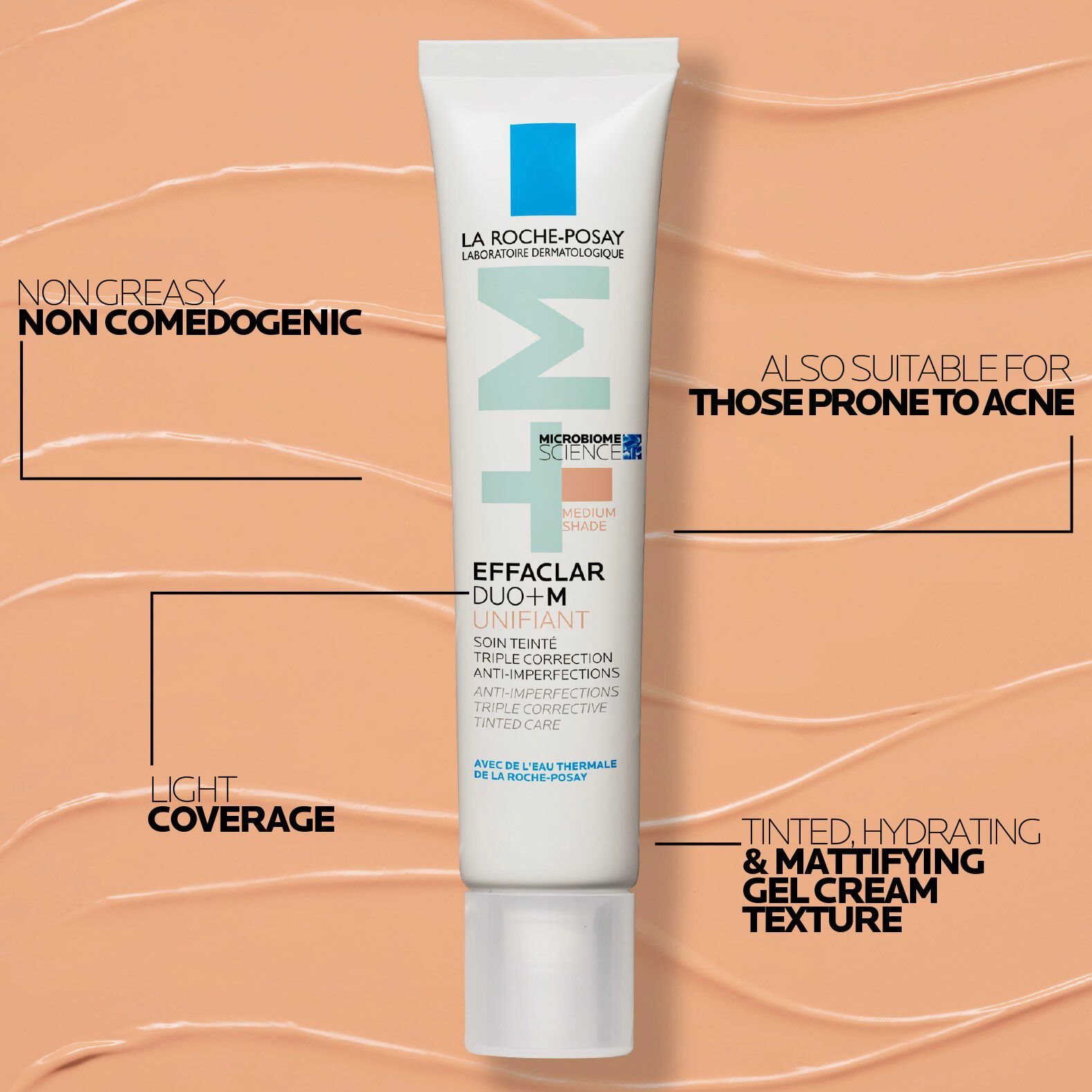 La Roche-Posay Effaclar Duo+M Unifying Anti-Imperfections Tinted Care Medium Shade 40ml