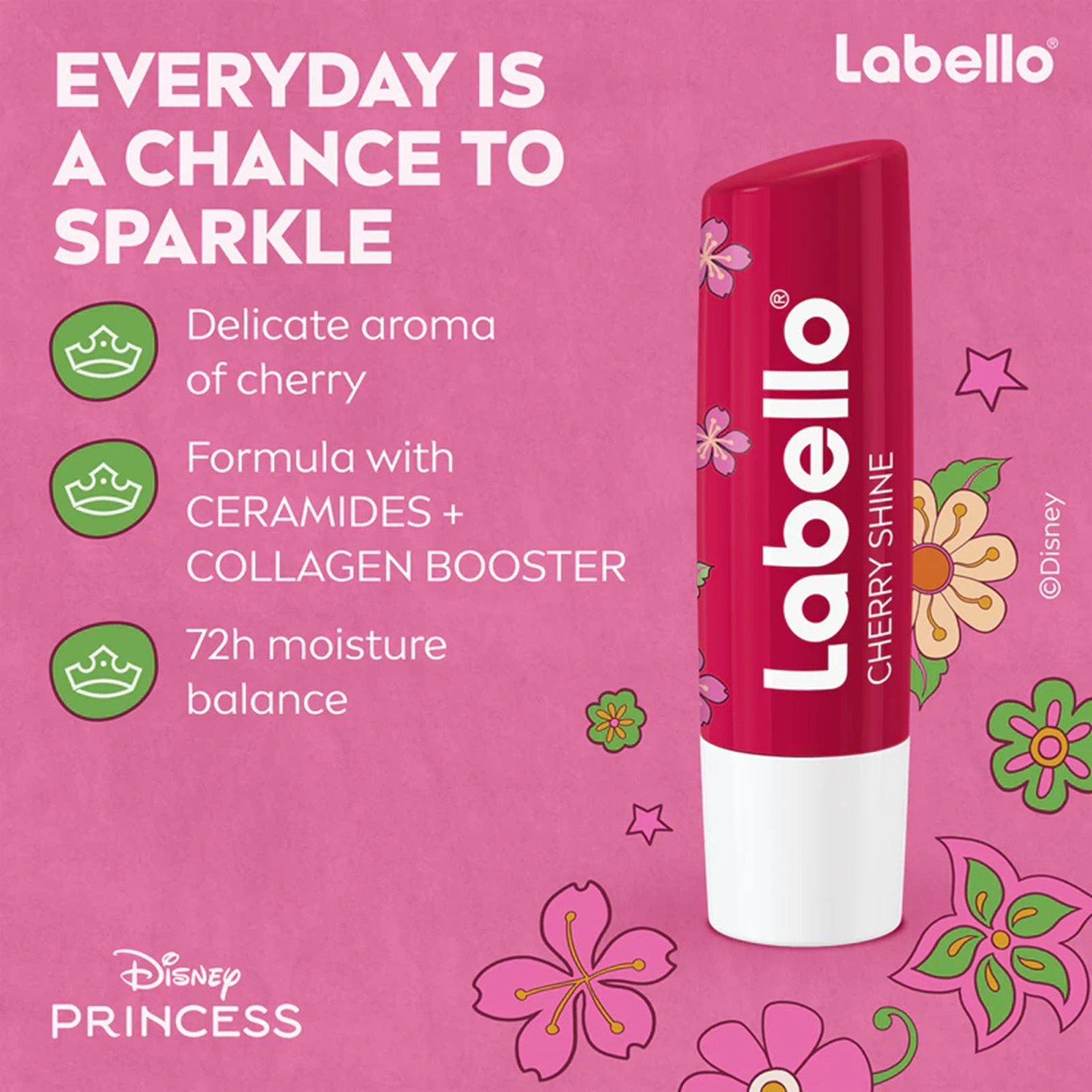 Labello Bálsamo labial de las Princesas Disney: Mulán, Cherry Shine, 4,8 g