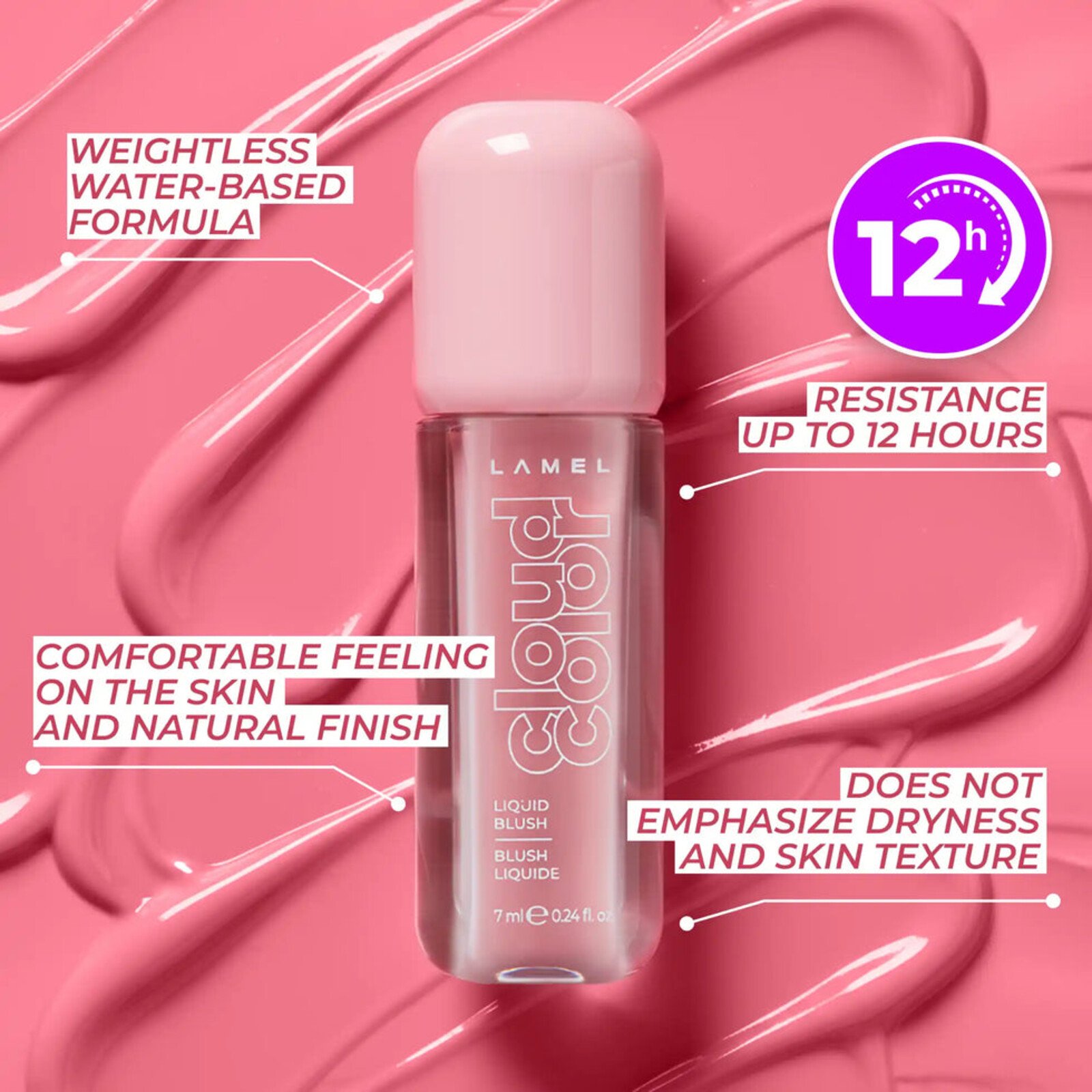 Lamel Cloud Color بلاش سائل 01 Sweet Pink 7ml