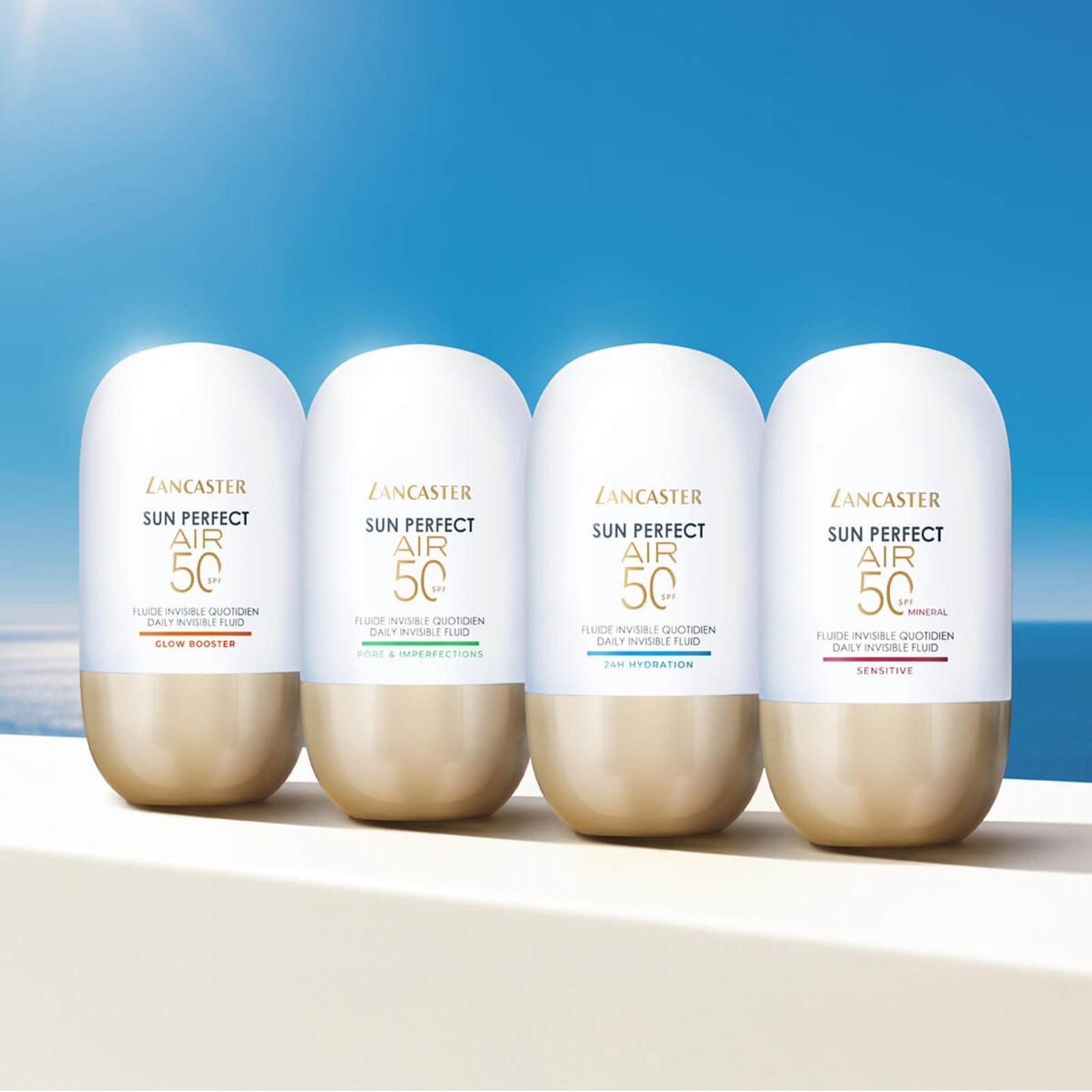 Lancaster Sun Perfect Air سائل يومي غير مرئي SPF50 معزز الإشراق 40ml