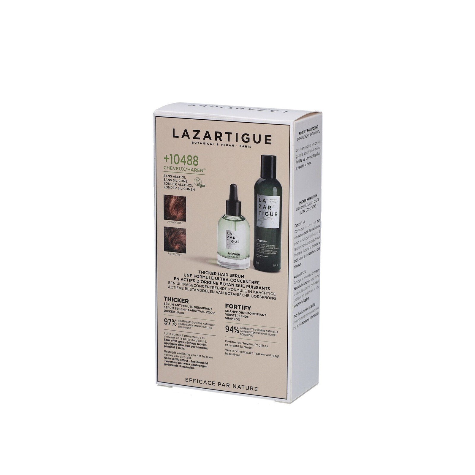 Lazartigue Thicker سيروم شعر 50ml + Fortify مقوي شامبو 250ml