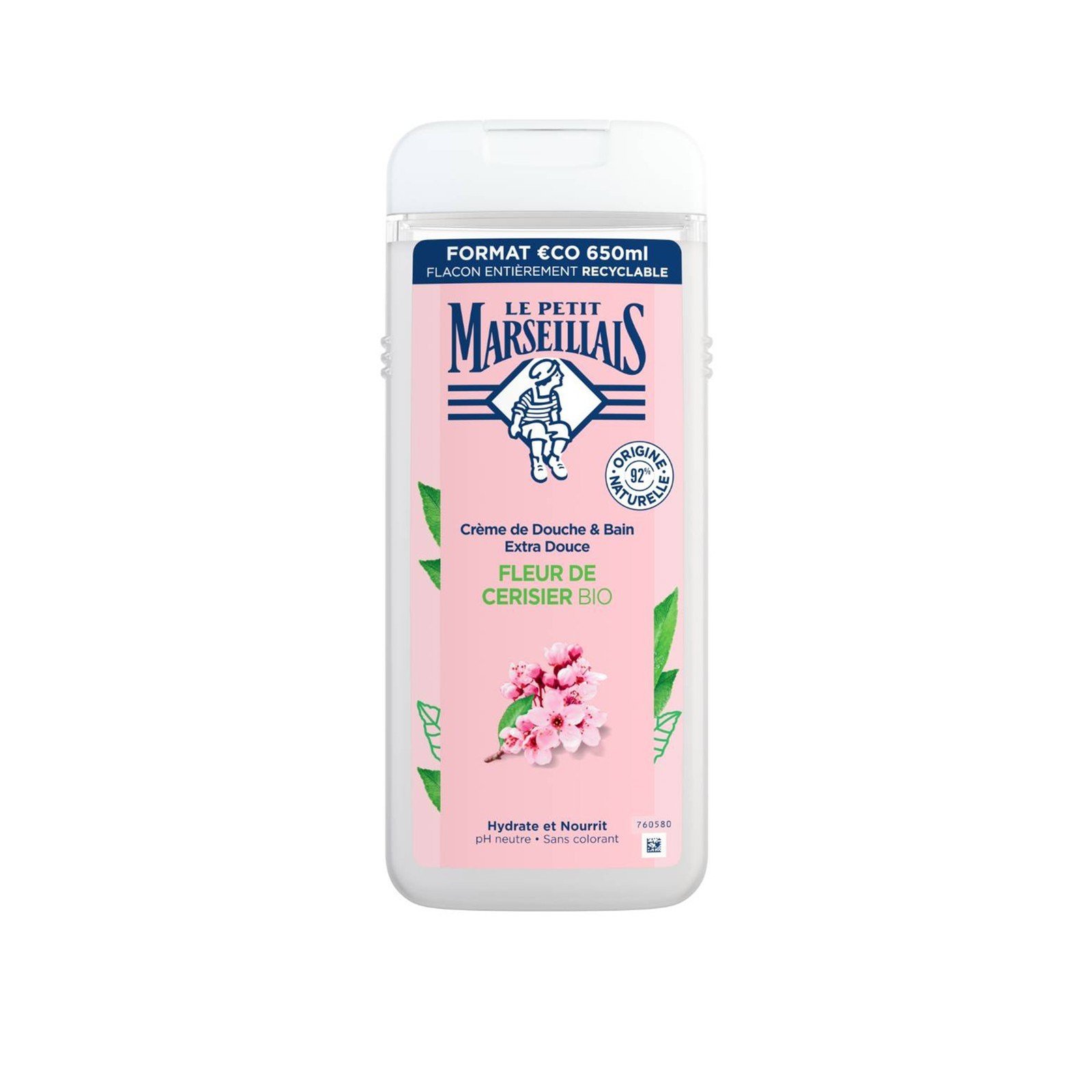 Le Petit Marseillais كريم استحمام لطيف للغاية بزهر الكرز العضوي 650ml