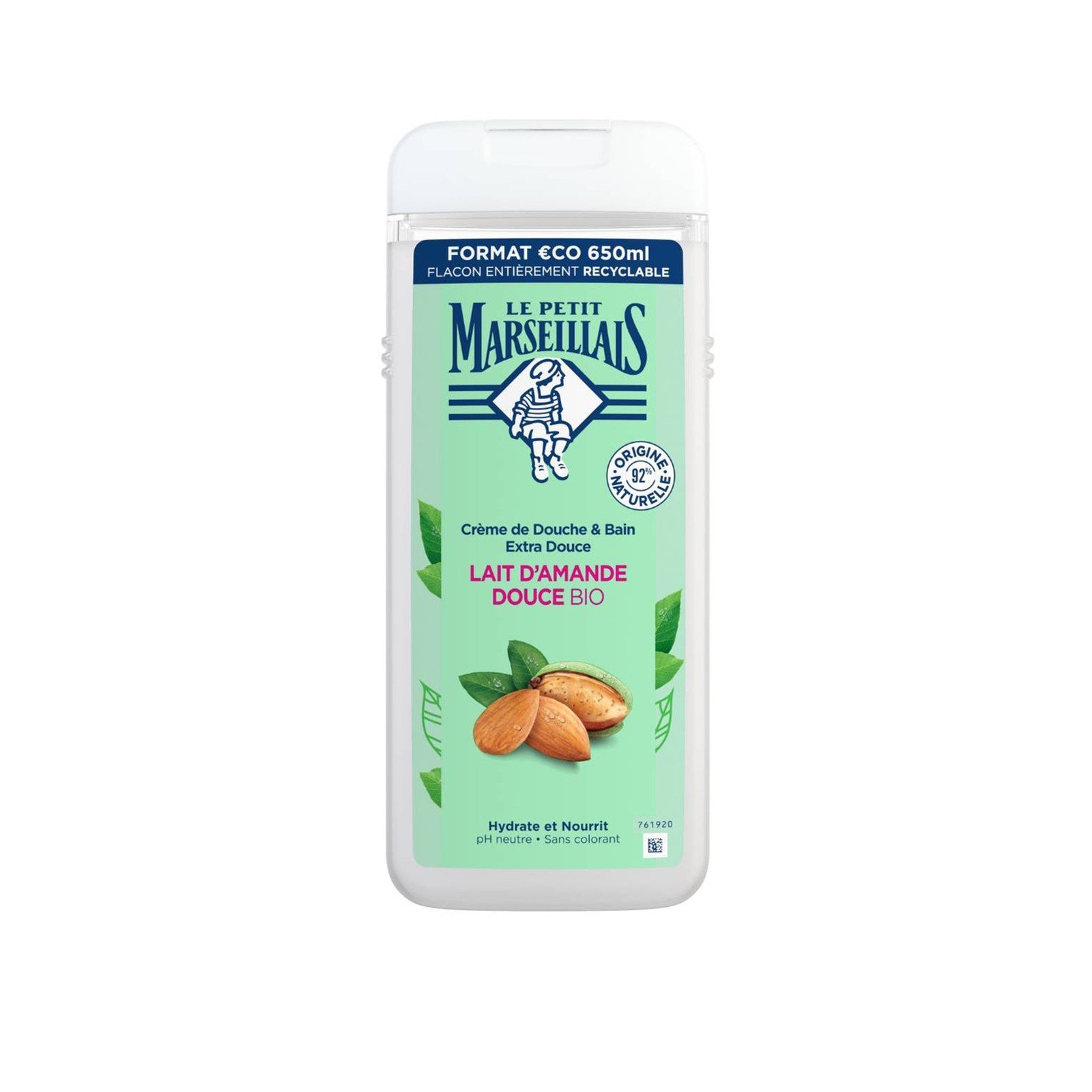Le Petit Marseillais كريم استحمام لطيف للغاية بحليب اللوز الحلو العضوي 650ml