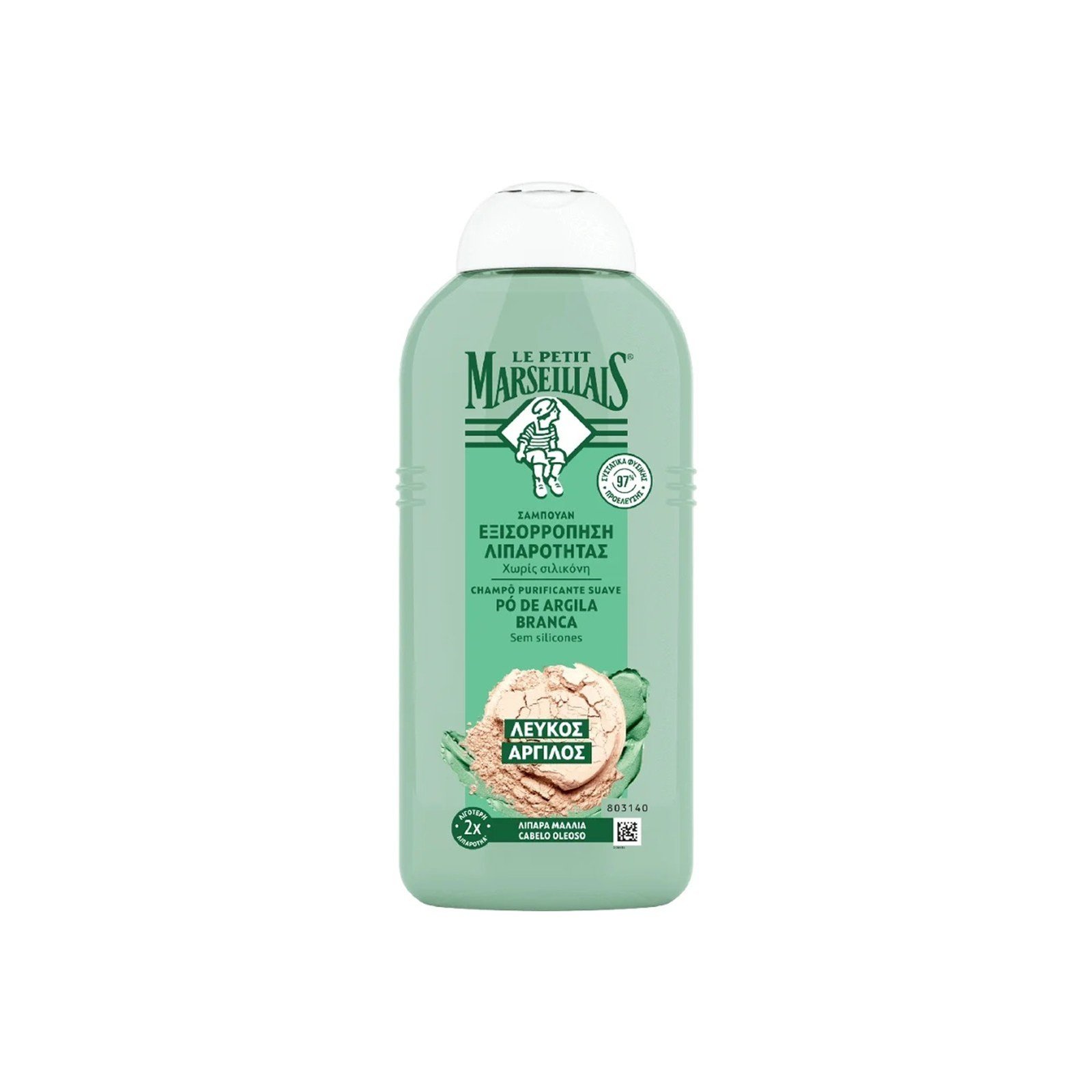 Le Petit Marseillais Shampooing Purifiant Équilibrant à la Poudre d'Argile Blanche 300ml