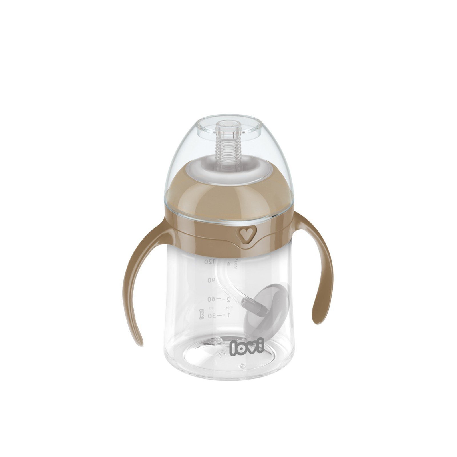 LOVI First Cup with Weighted Straw 6m+ Brown 150ml