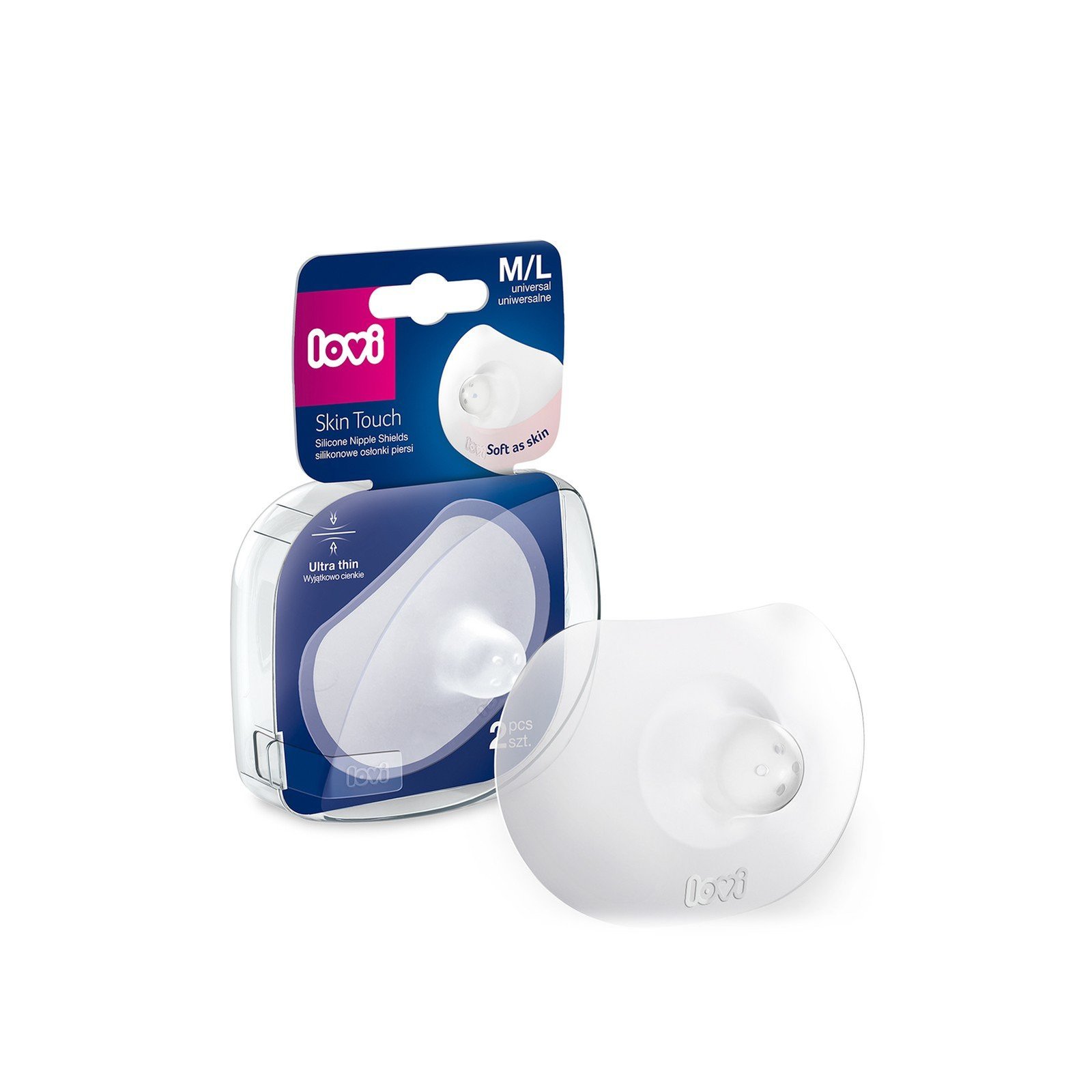 LOVI Skin Touch Silicone Nipple Shields M/L x2