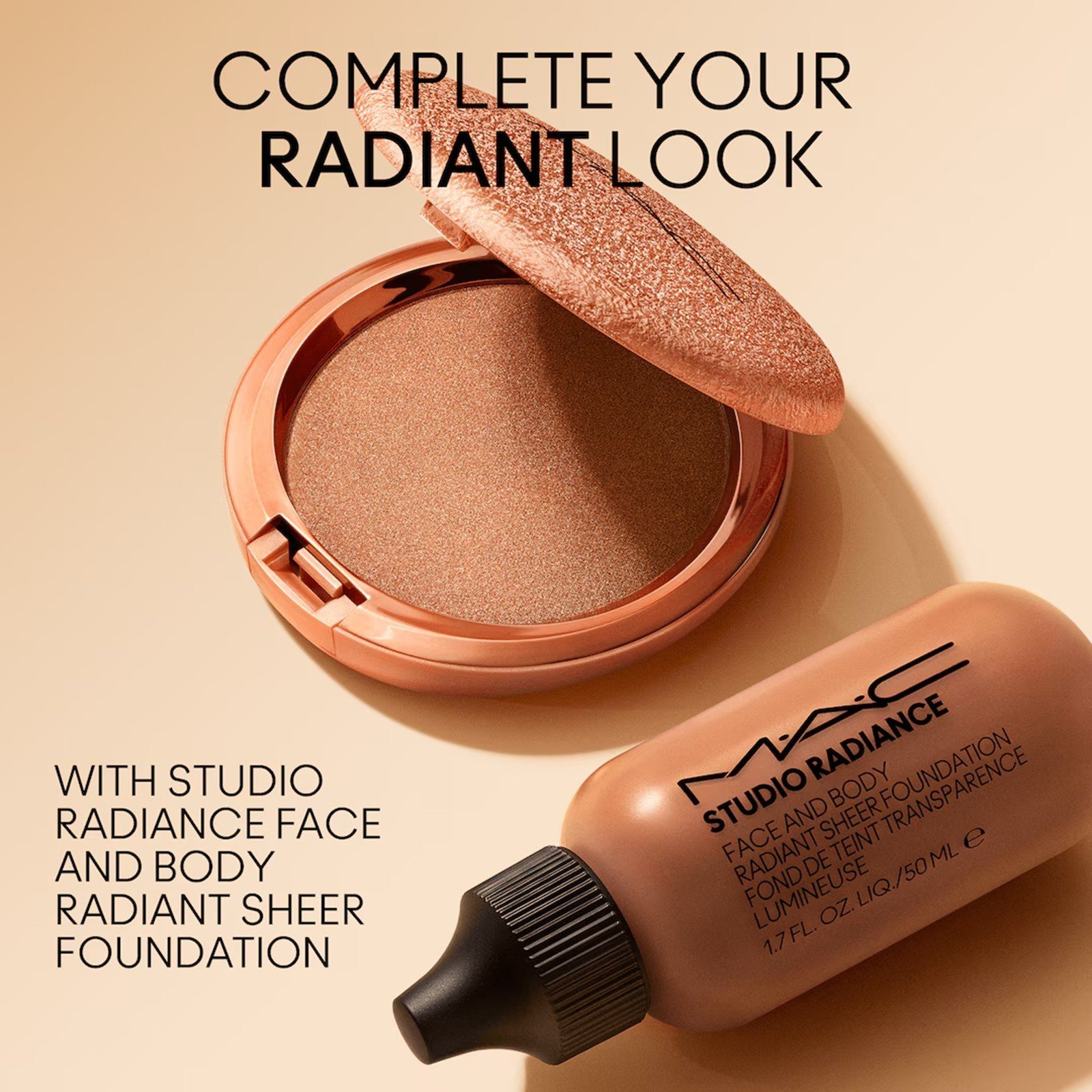 M.A.C Cosmetics Skinfinish Sunstruck برونزر مشرق Radiant Medium Golden 8g