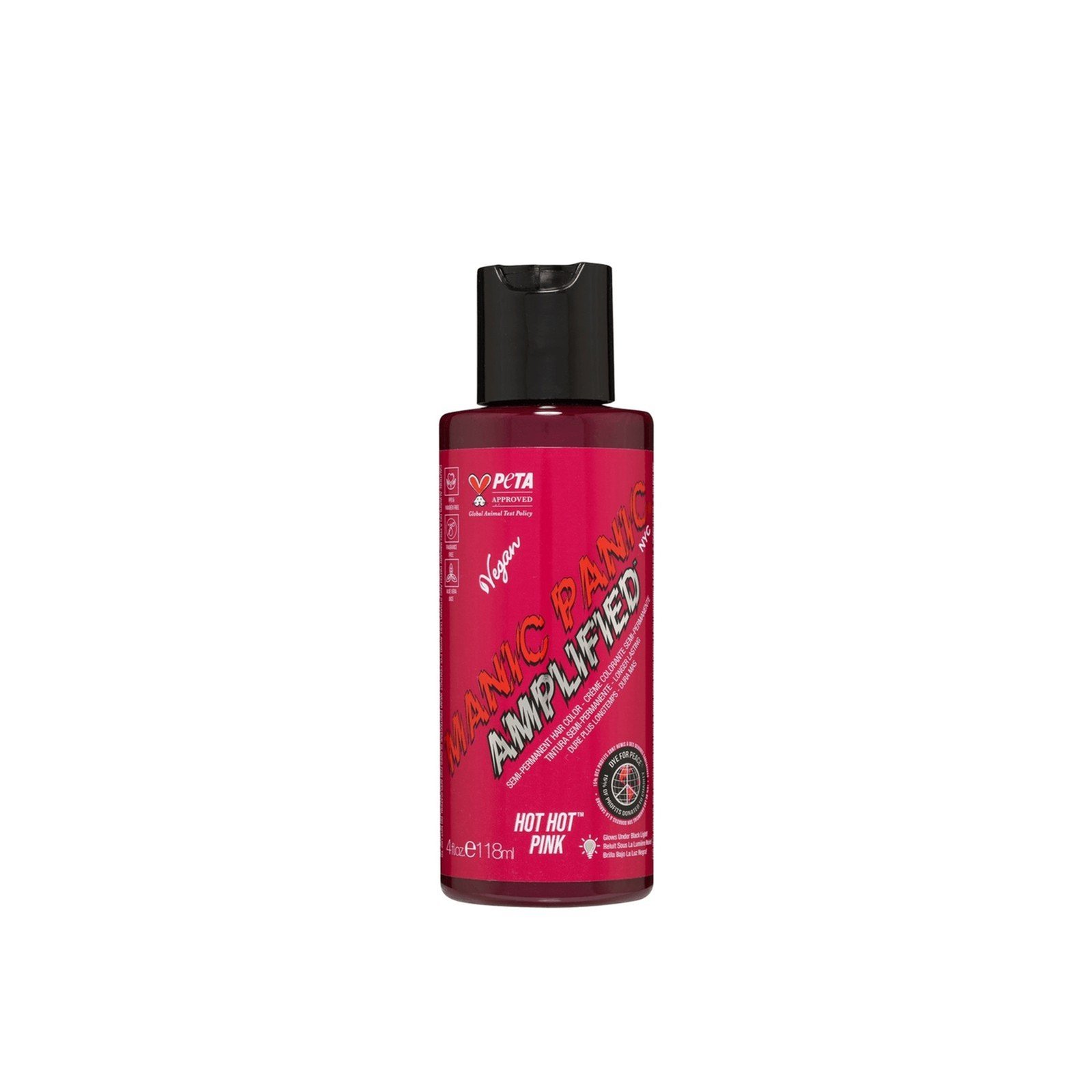 Manic Panic صبغة شعر شبه دائمة Amplified لون Hot Hot Pink 118ml