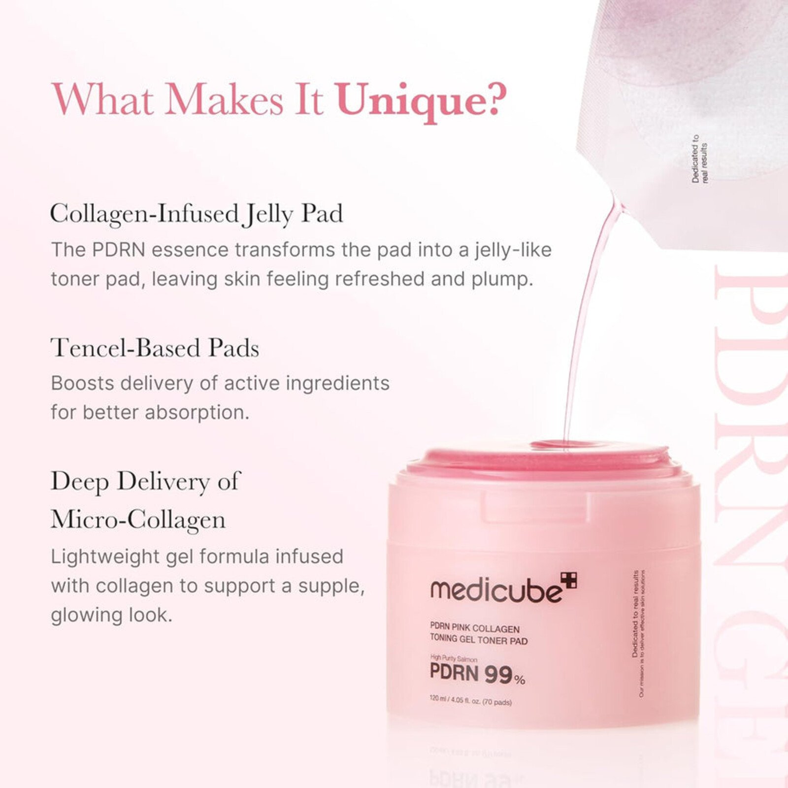 Medicube PDRN Pink Collagen قرص تونر جل مرطب x70