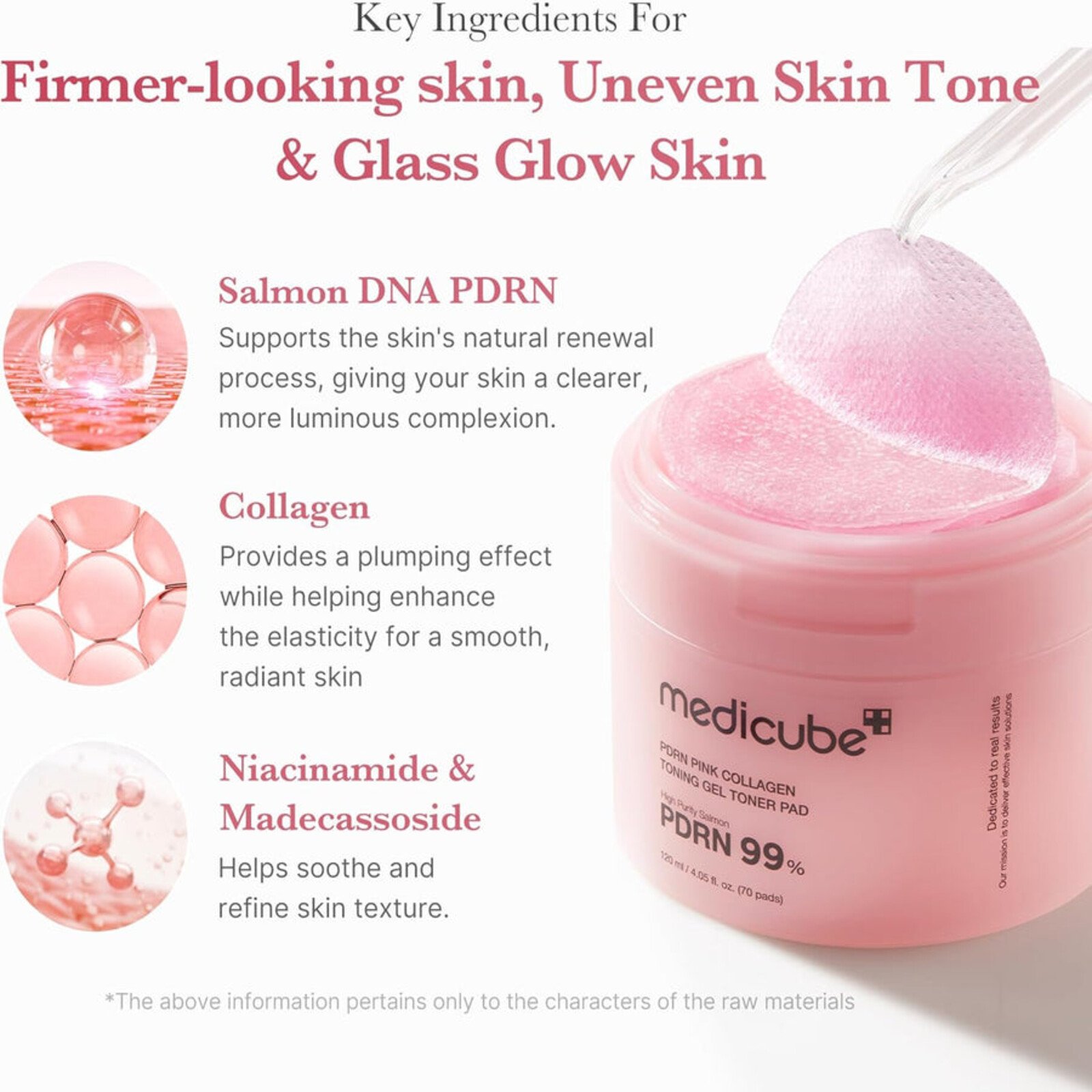 Medicube PDRN Pink Collagen قرص تونر جل مرطب x70
