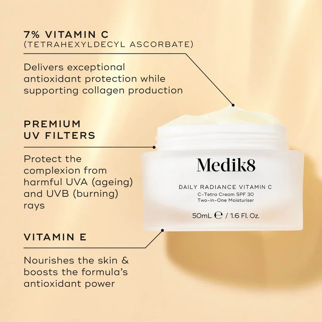 Medik8 Daily Radiance Vitamin C Creme C-Tetra SPF30 50ml