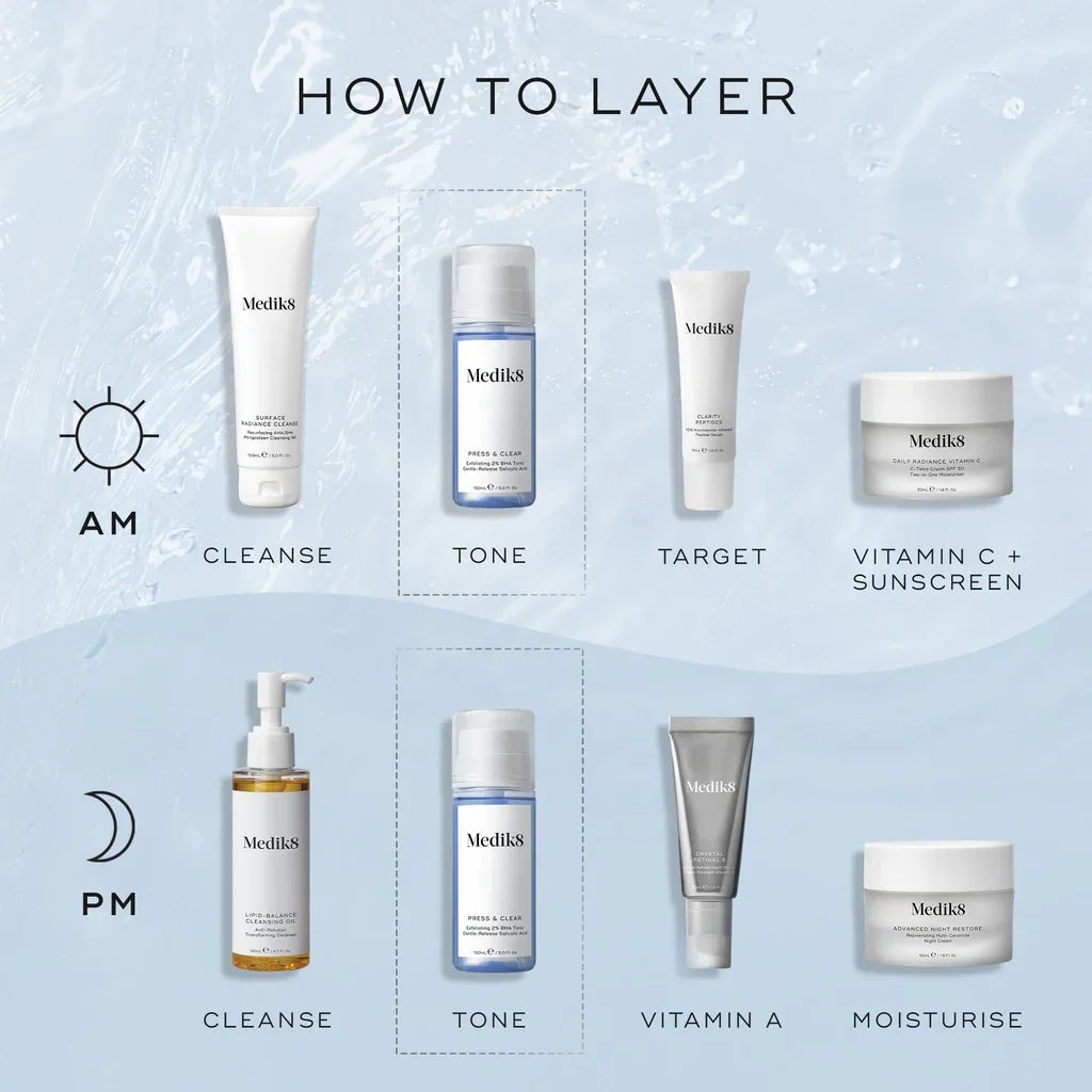 Medik8 Press & Clear Tónico Exfoliante 2% BHA 150ml