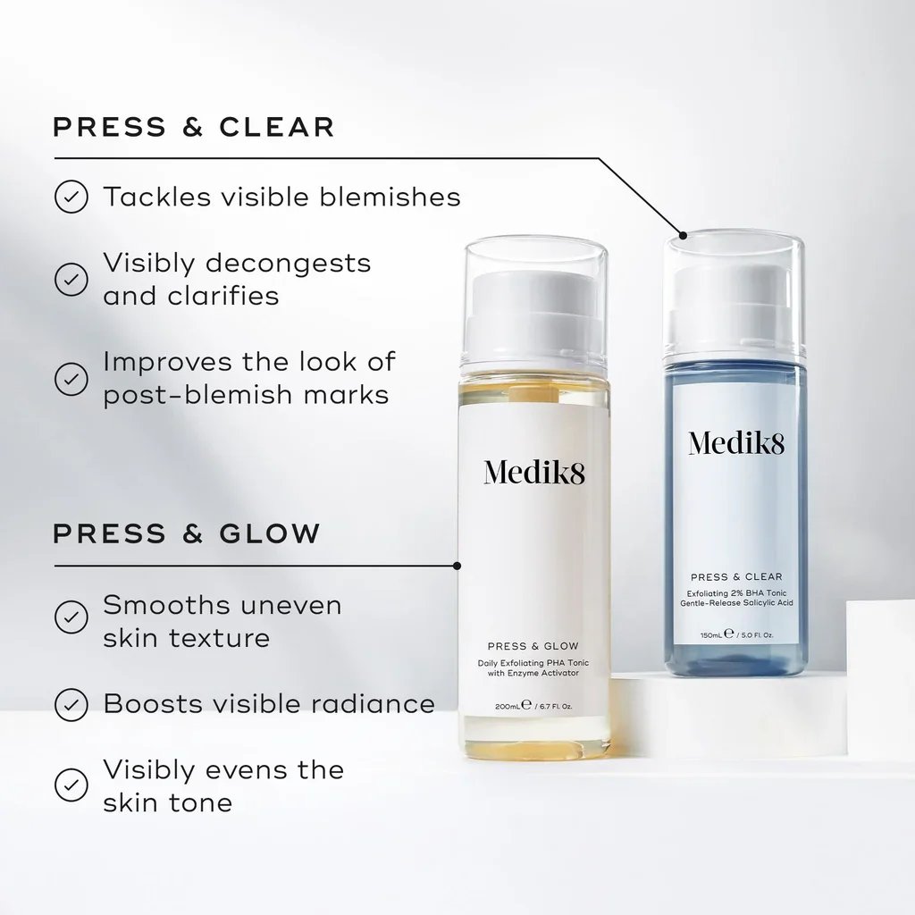Medik8 Press & Glow Daily Exfoliating PHA Tonic 200ml