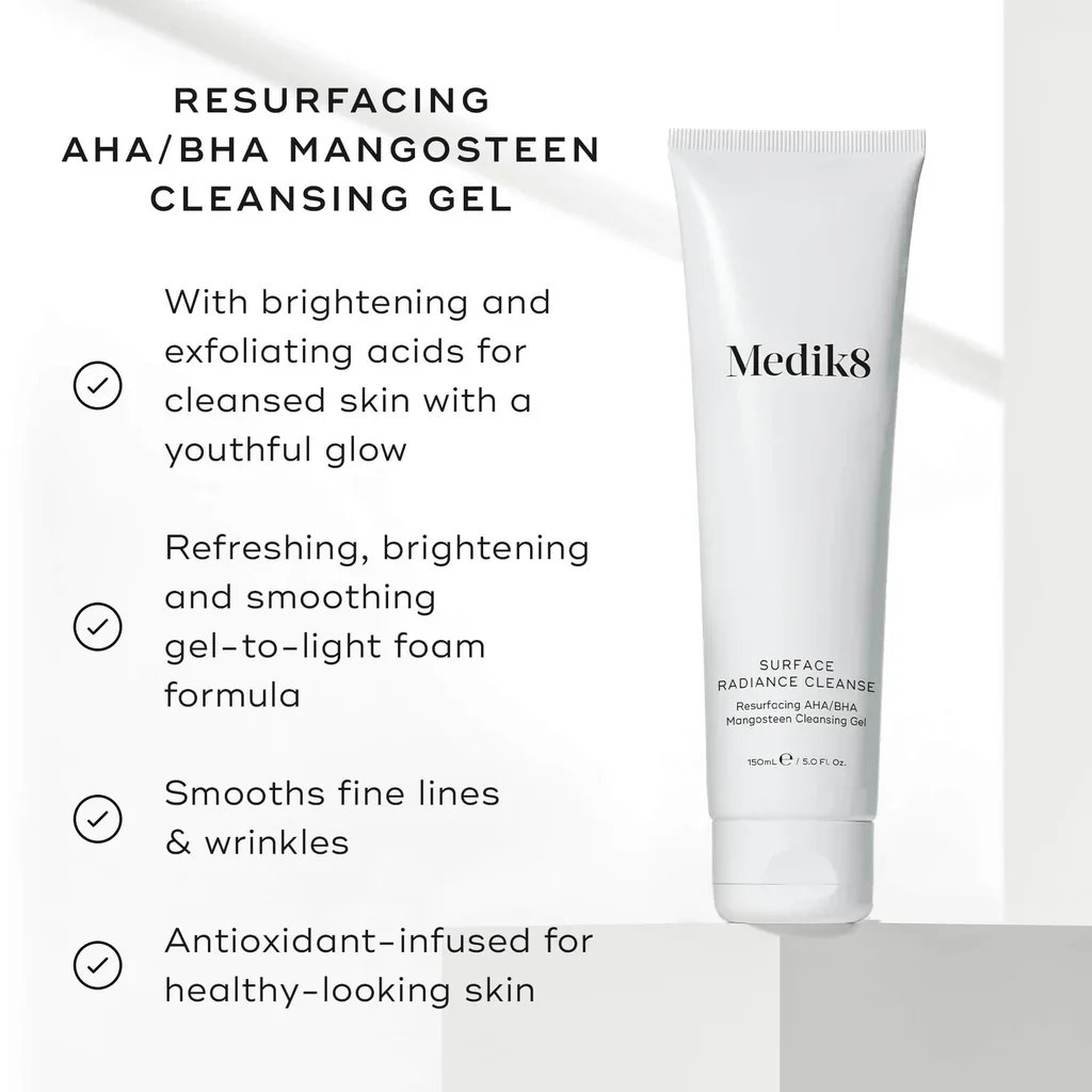 Medik8 Surface Radiance Cleanse AHA/BHA Cleansing Gel 150ml