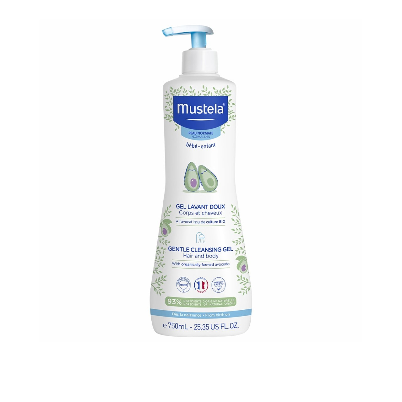 Mustela Baby Gel Limpiador Suave Cabello y Cuerpo 750ml