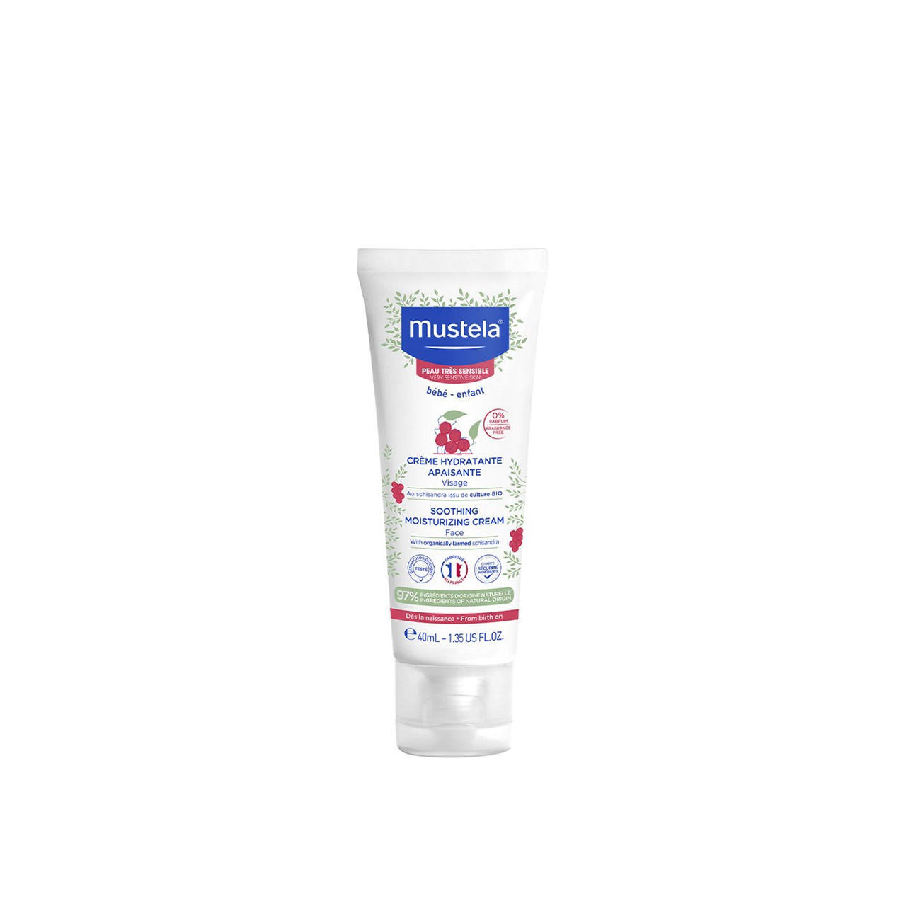 Mustela Crema Hidratante Calmante para Piel Sensible de Bebé 40ml
