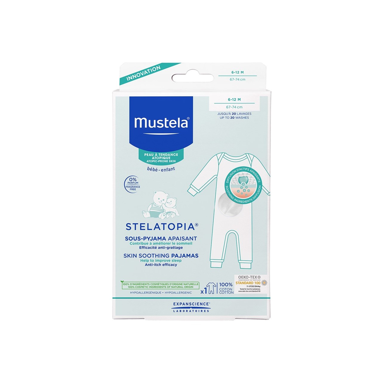 Mustela Stelatopia بيجاما مهدئة للبشرة 6-12 شهرًا x1