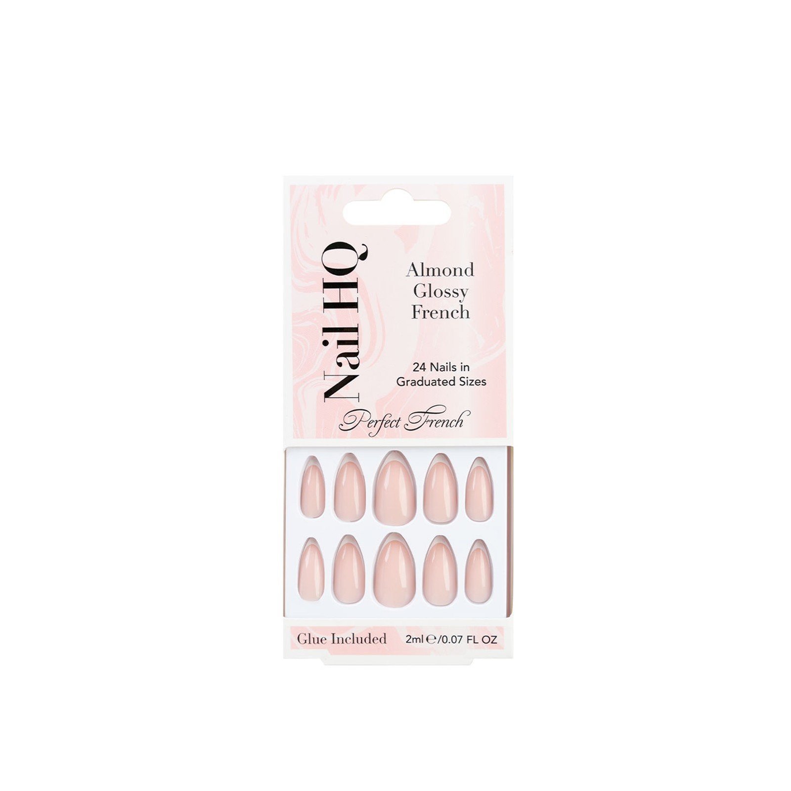Nail HQ Almond Glänzende French Nails x24