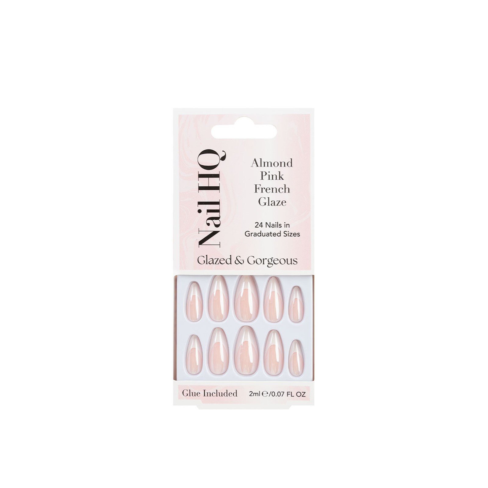 Nail HQ Almond Pink French Glaze Nails x24
