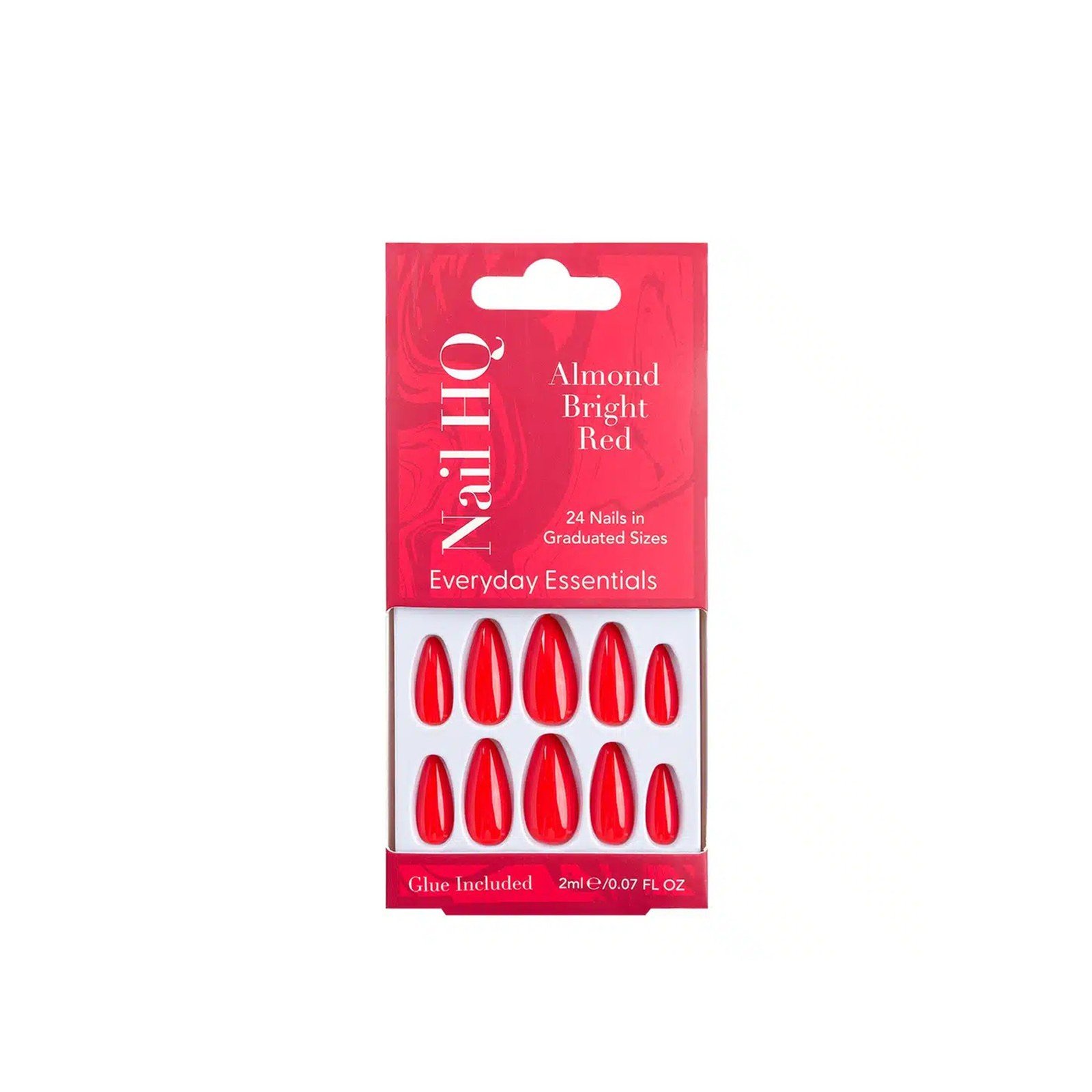 Nail HQ Everyday Essentials Almond Bright Red Nails x24
