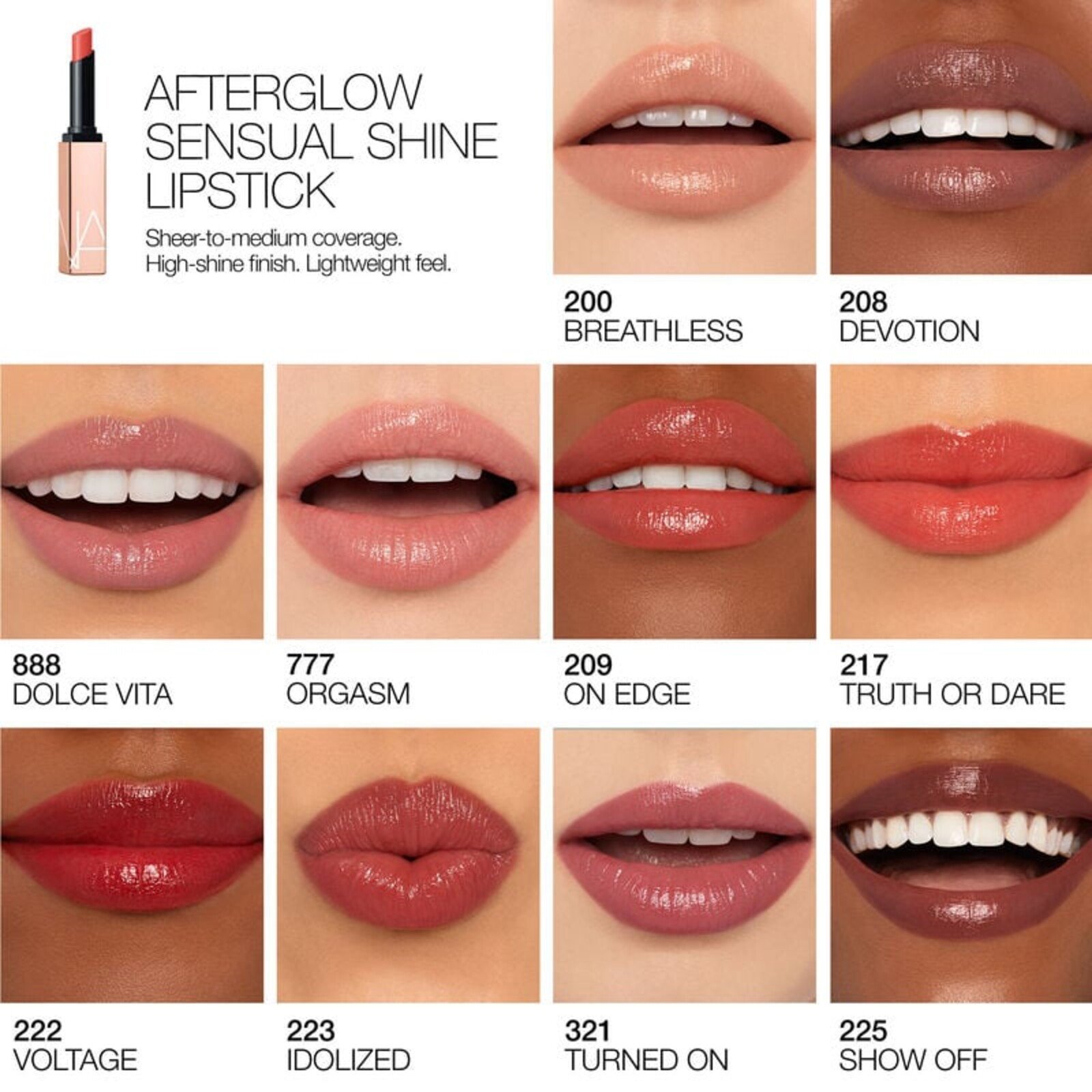 NARS Cosmetics Afterglow Sensual Shine Lipstick 277 Aragon 1.5g
