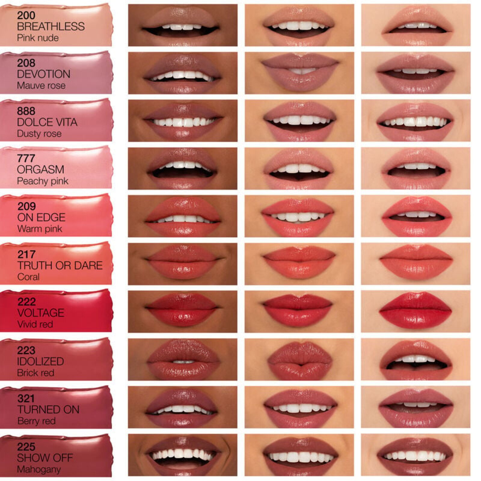 NARS Cosmetics Afterglow Barra de Labios Brillo Sensual 777 Orgasm 1.5g