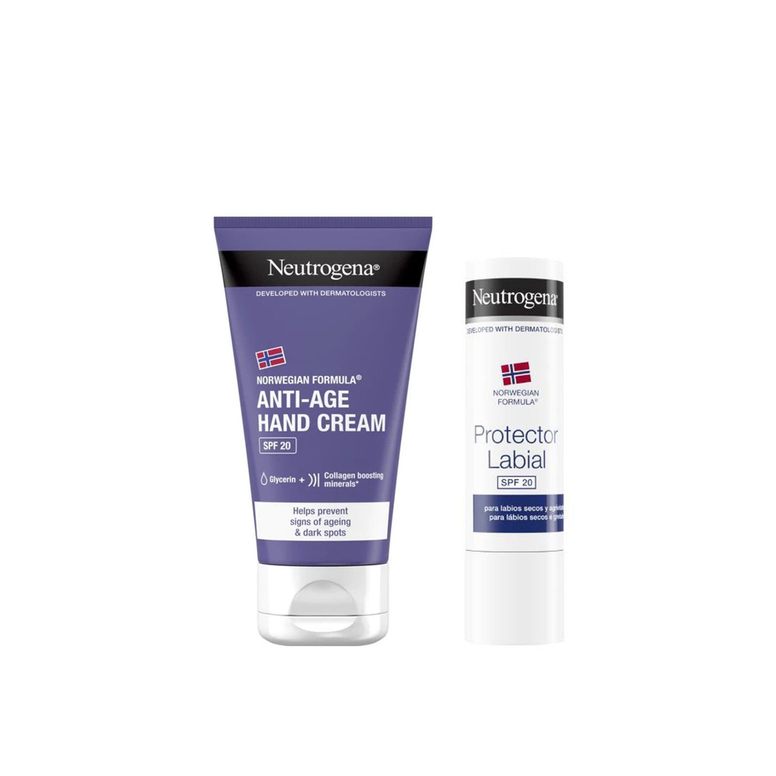 Neutrogena Crema de Manos Antiedad SPF20 75ml + Barra de Labios SPF20 4.8g