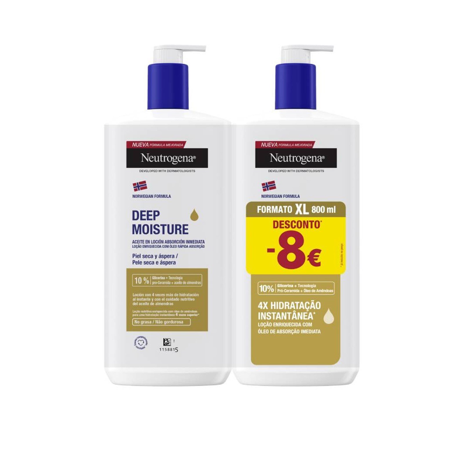 Neutrogena Deep Moisture Loción con Aceite 400ml x2