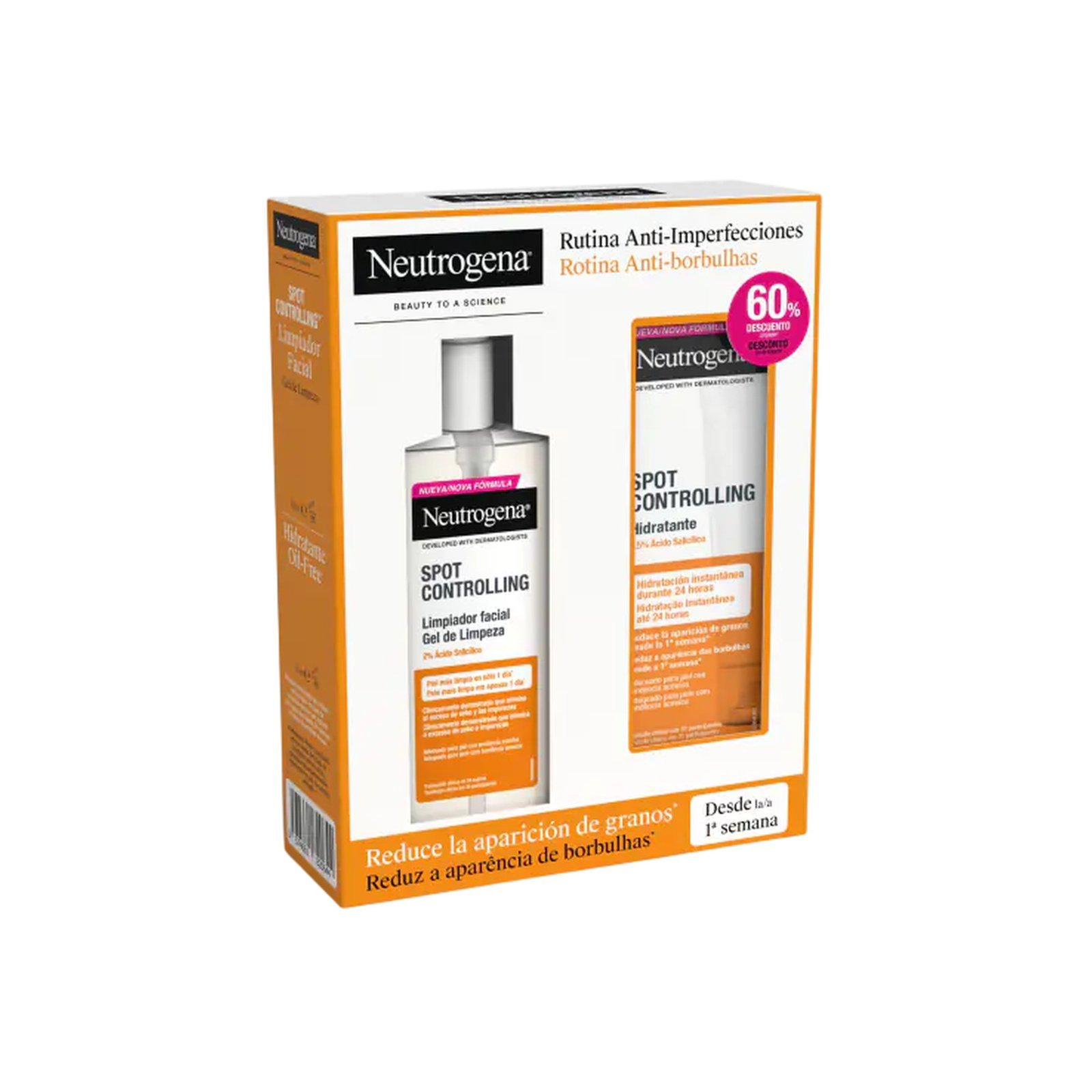 Neutrogena Spot Controlling Cleansing Gel 200ml + Moisturizer 50ml