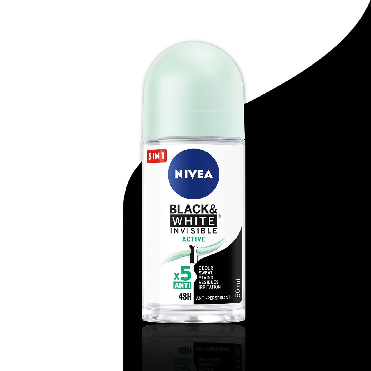 Nivea Black & White Invisible Active Roll-On 50ml