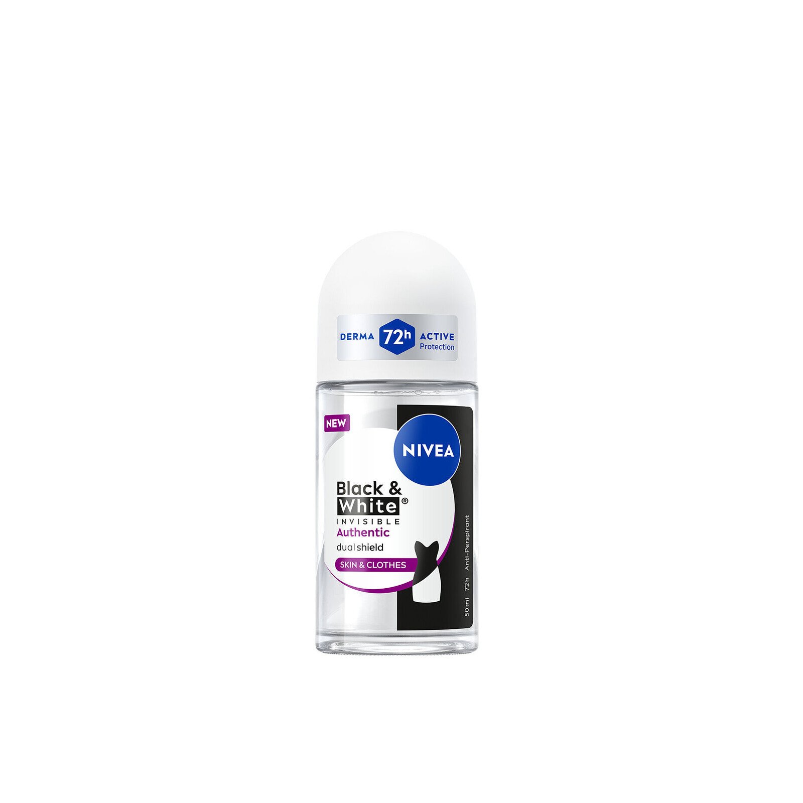 Nivea Desodorante antitranspirante roll-on «Invisible Authentic» de Black & White, 50 ml