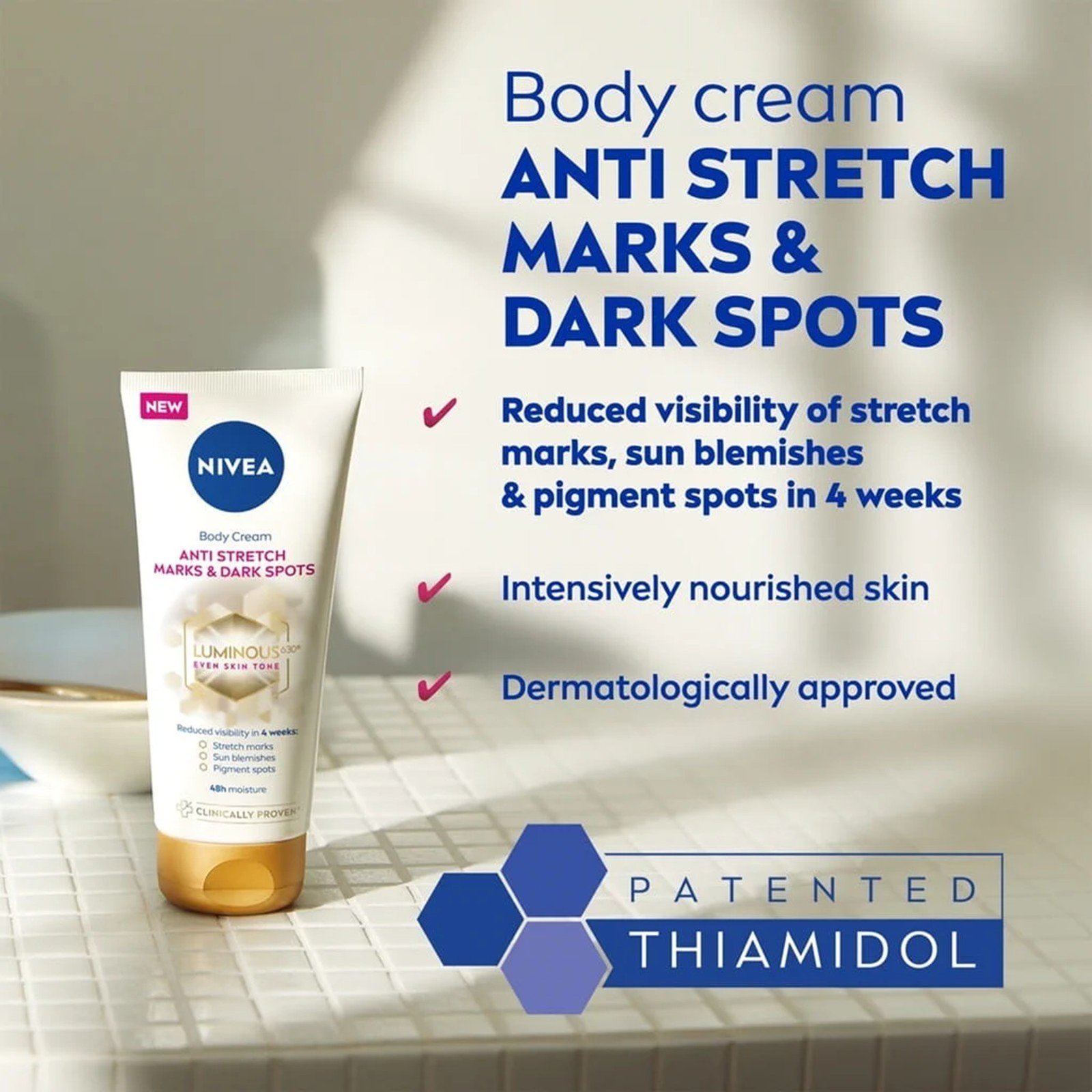 Nivea Luminous 630 Anti-Stretch Mark & Dark Spots Body Cream 200ml (6.76floz)