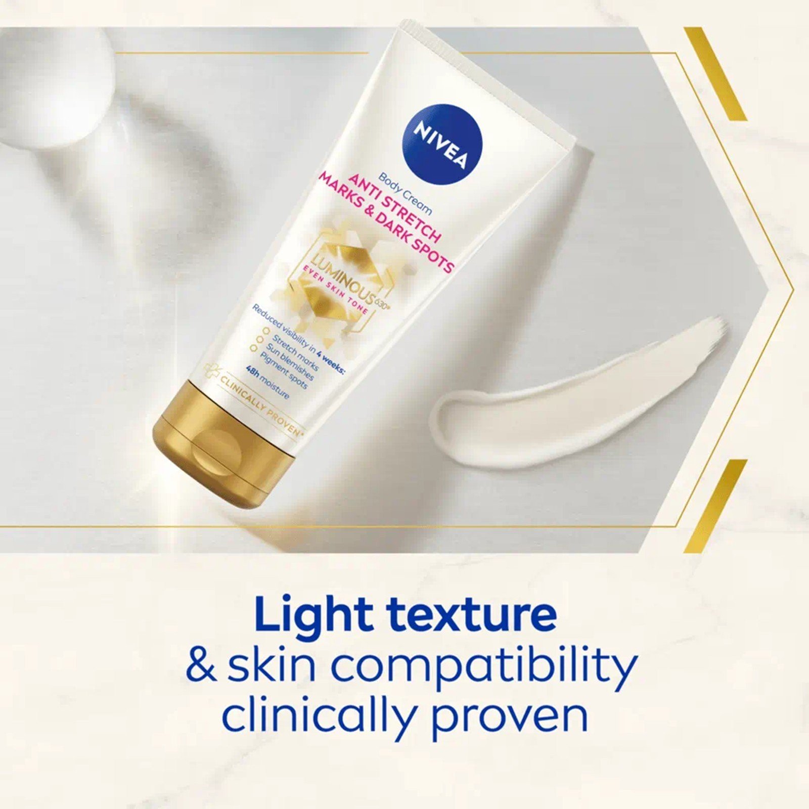 Nivea Luminous 630 Anti-Stretch Mark & Dark Spots Body Cream 200ml (6.76floz)
