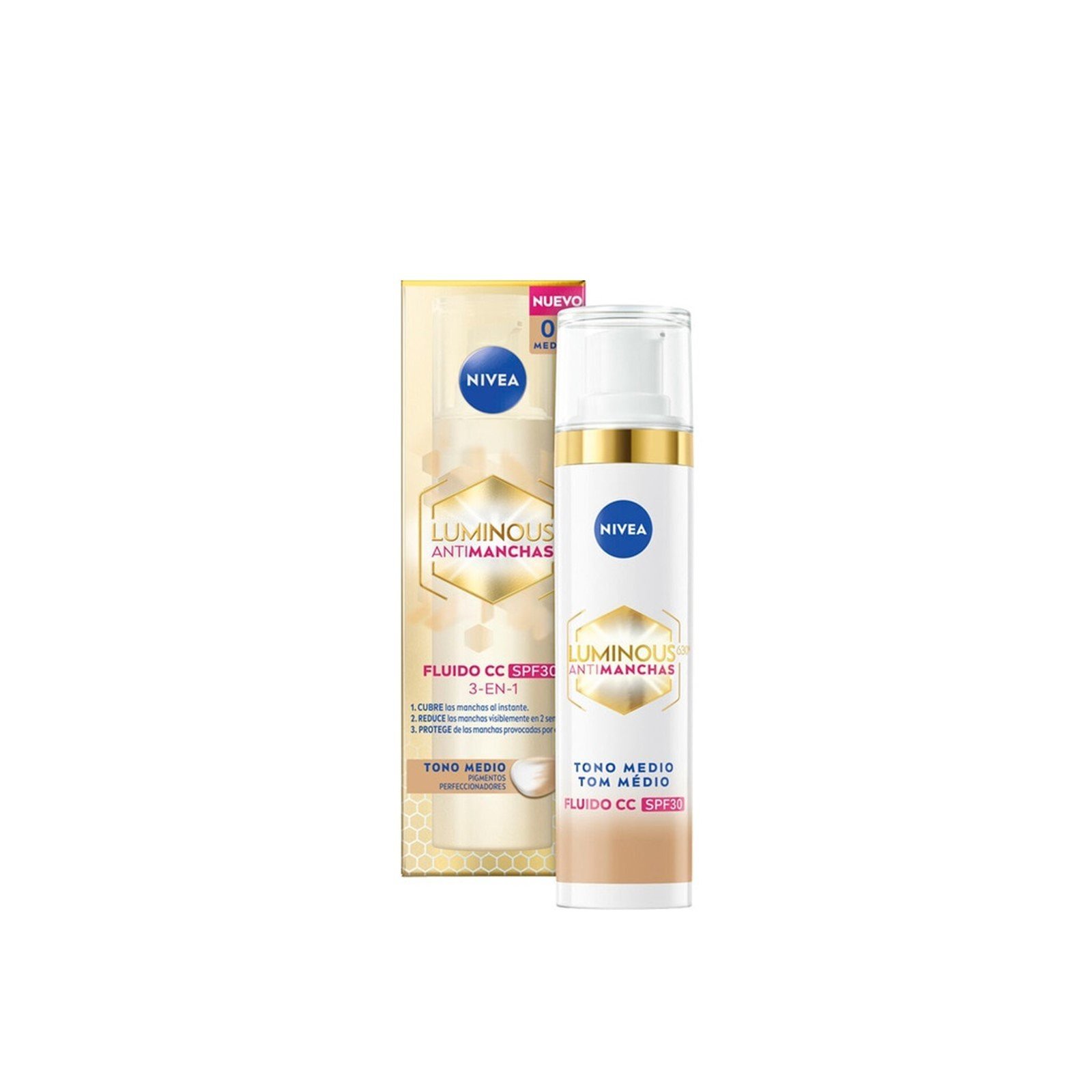 Nivea Luminous 630 Fluido CC Antimanchas 3 En 1 SPF30 02 Medium 40ml (1.35floz)