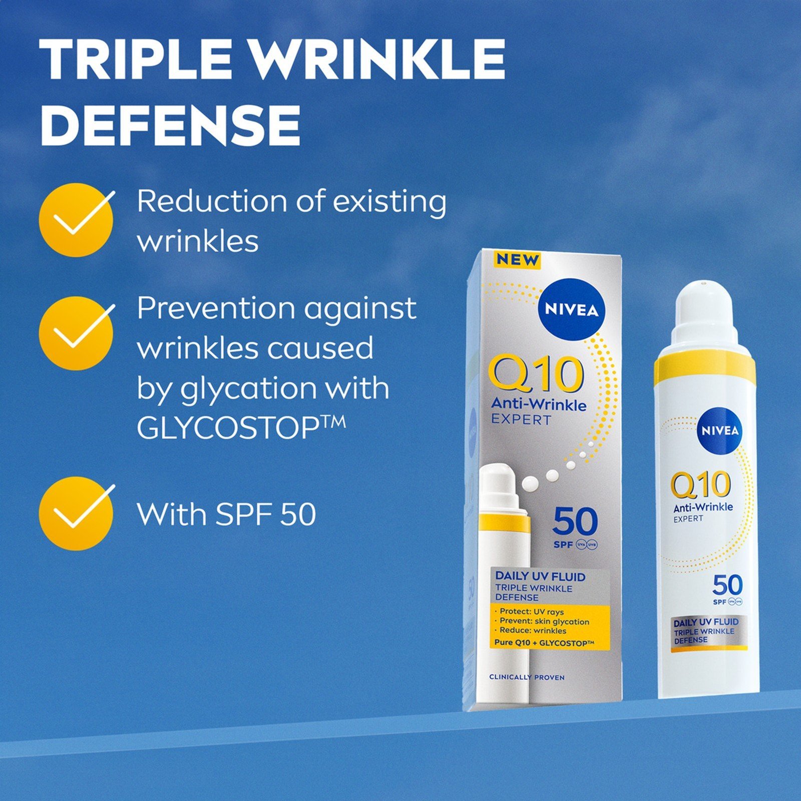 Nivea Q10 Antiarrugas Expert Fluido Diario UV SPF50 40ml (1.35floz)