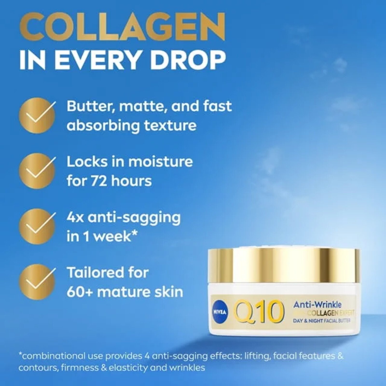 Nivea Q10 Collagen Expert Beurre Visage Anti-Rides Jour & Nuit 50ml