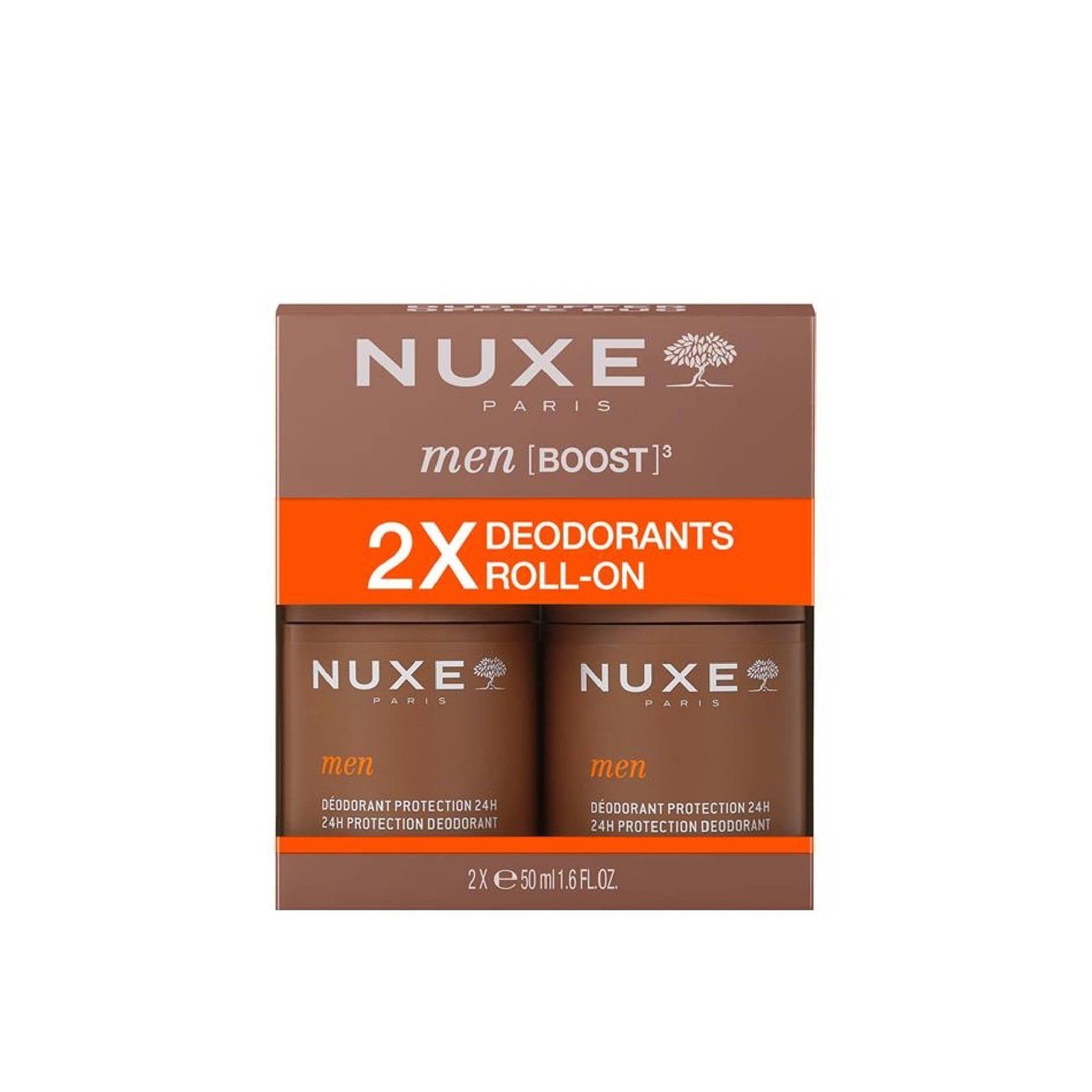 NUXE Men [BOOST]³ مزيل عرق للحماية 24 ساعة 50 مل × 2