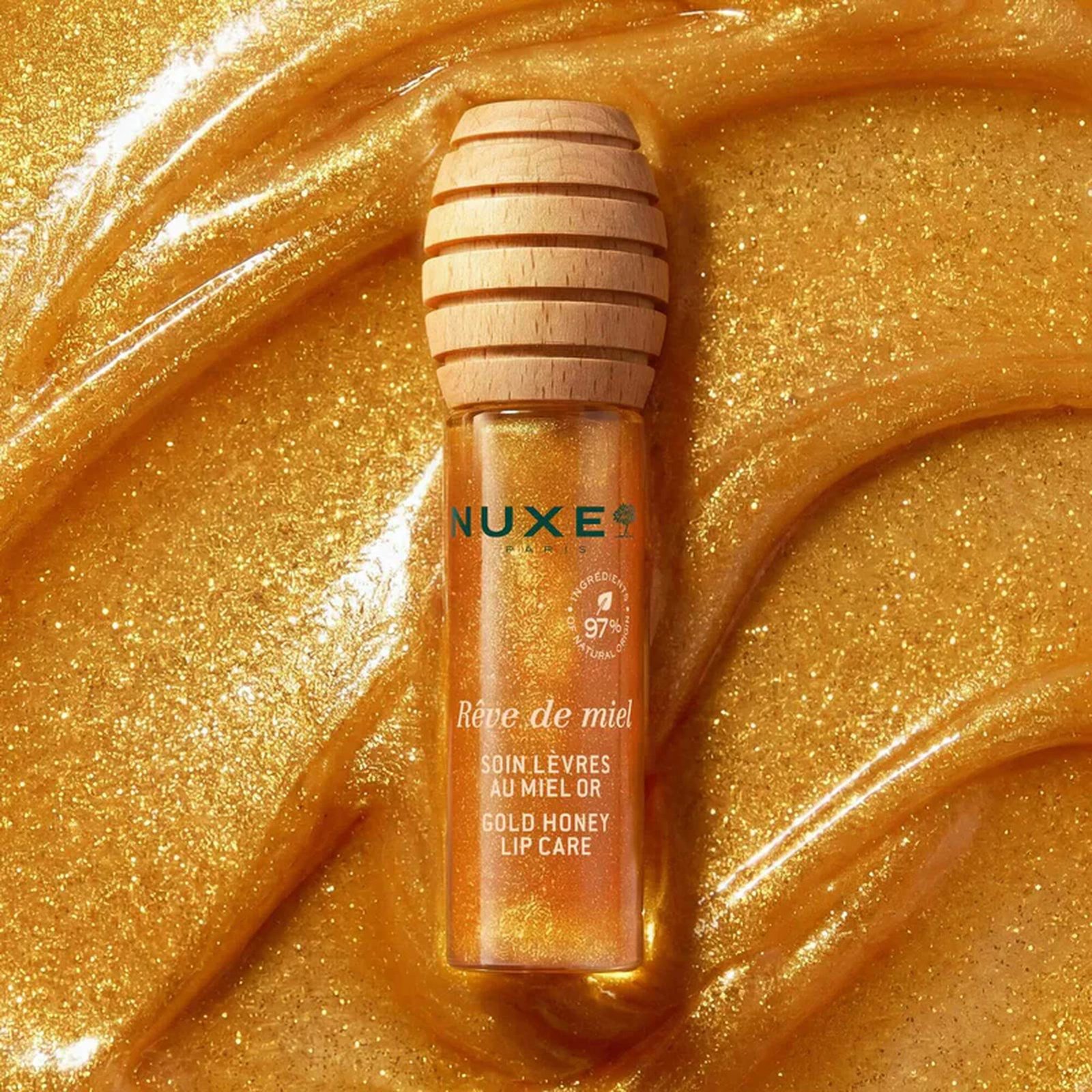 NUXE Rêve de Miel Gold: tratamiento labial de miel con estuche y colgantes, 10 ml (0.34floz)