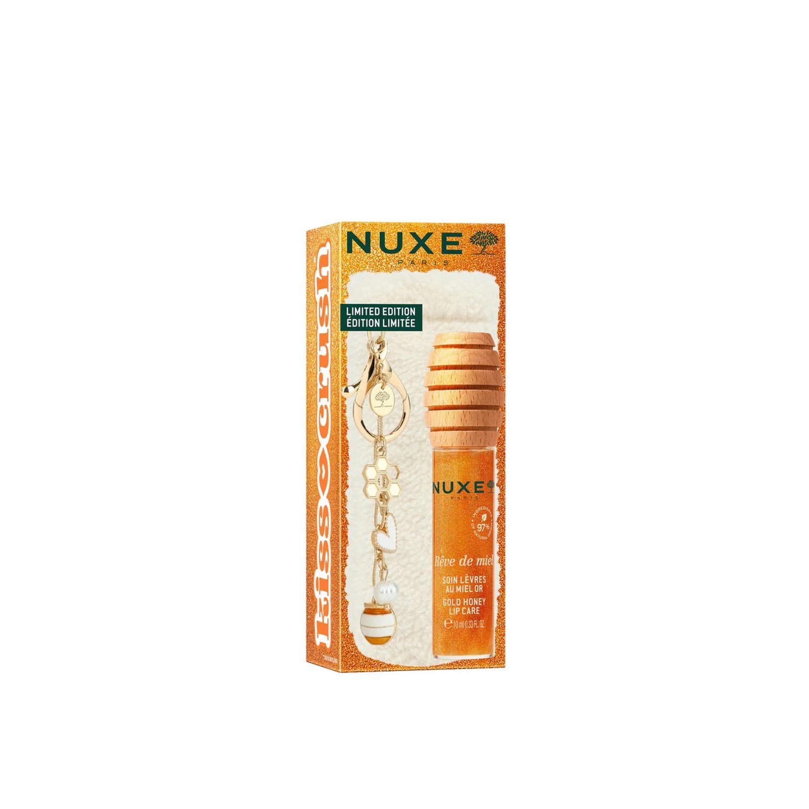 NUXE Rêve de Miel Gold: tratamiento labial de miel con estuche y colgantes, 10 ml (0.34floz)