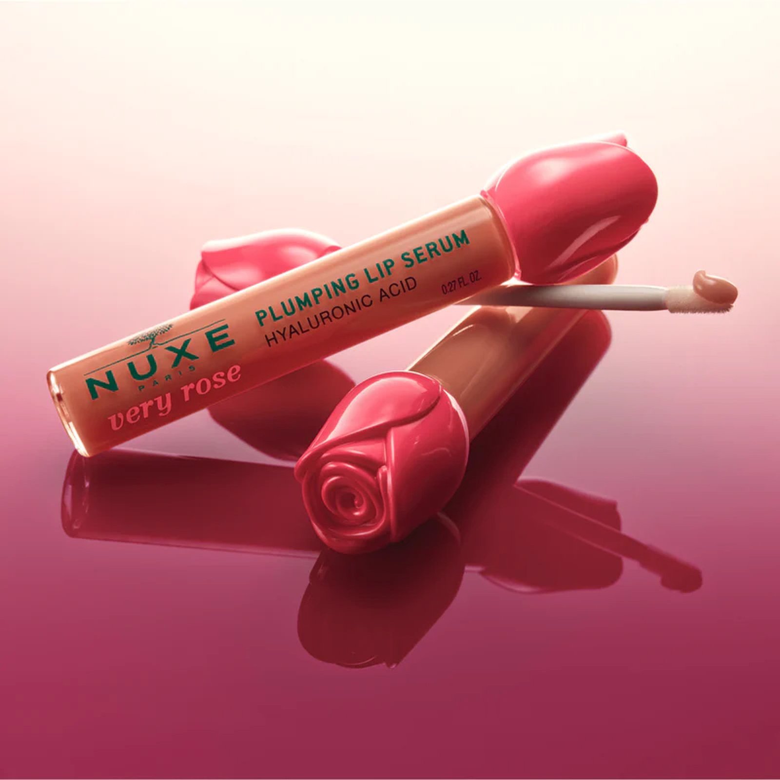 NUXE Suero labial voluminizador Very Rose con estuche y colgantes, 8 ml (0.27floz)