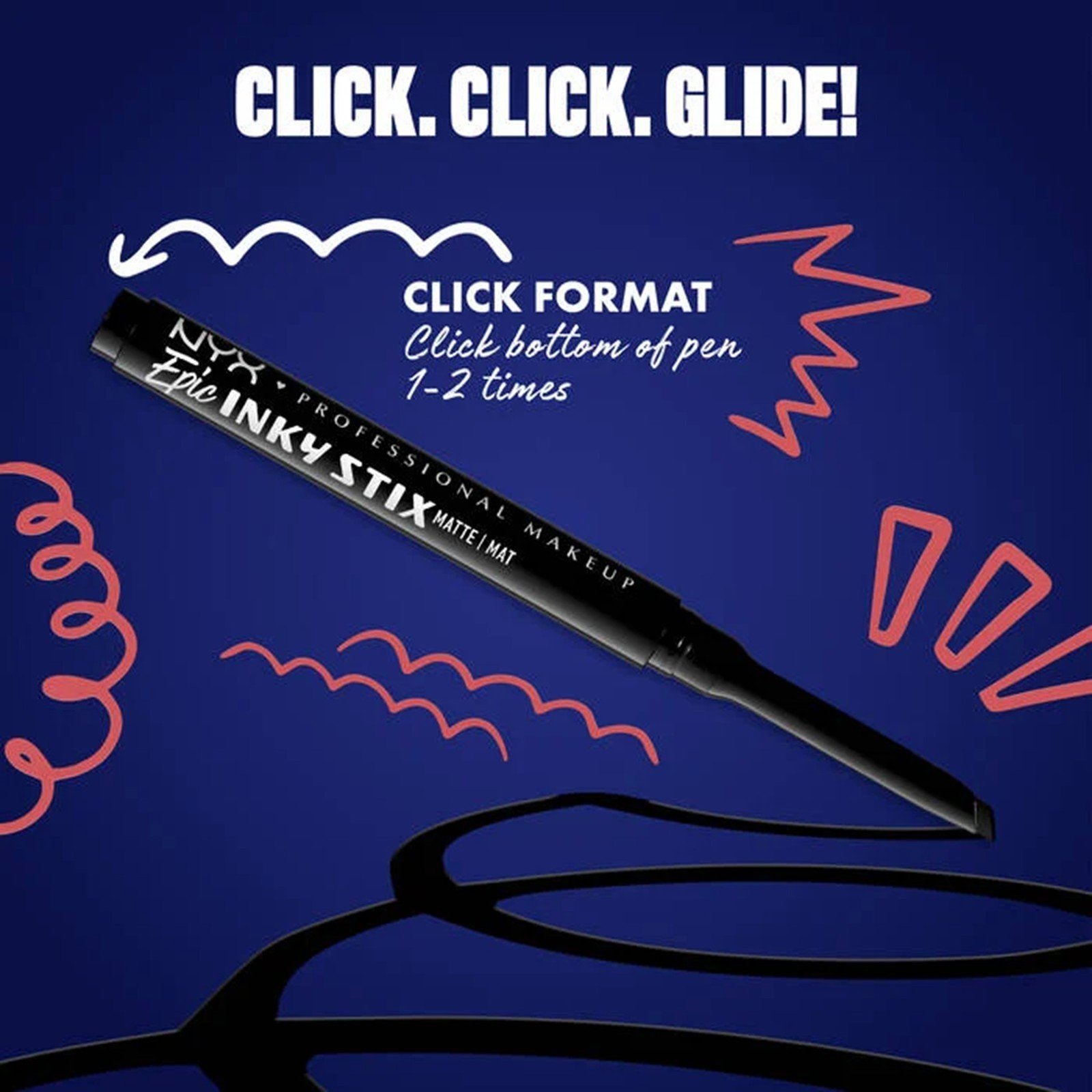 NYX Pro Makeup Epic Inky Stix محدد كريمي جل Black Screen 0.1g
