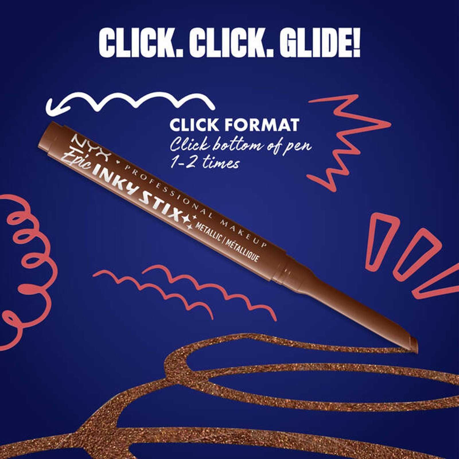 NYX Pro Makeup Epic Inky Stix محدد كريمي جل Kinetic Copper 0.1g