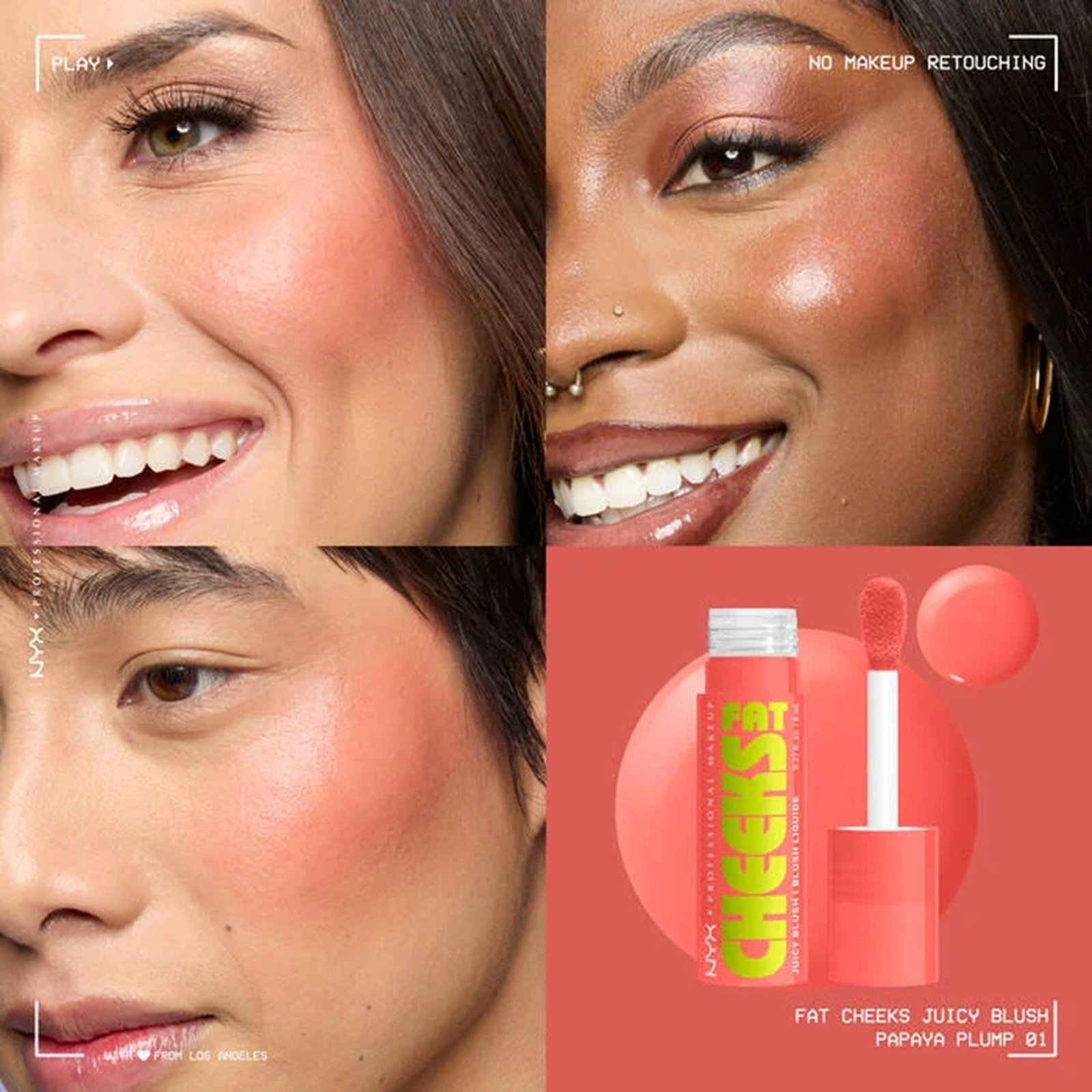NYX Pro Makeup Fat Cheeks Juicy Plump Blush Papaya Plump 8ml