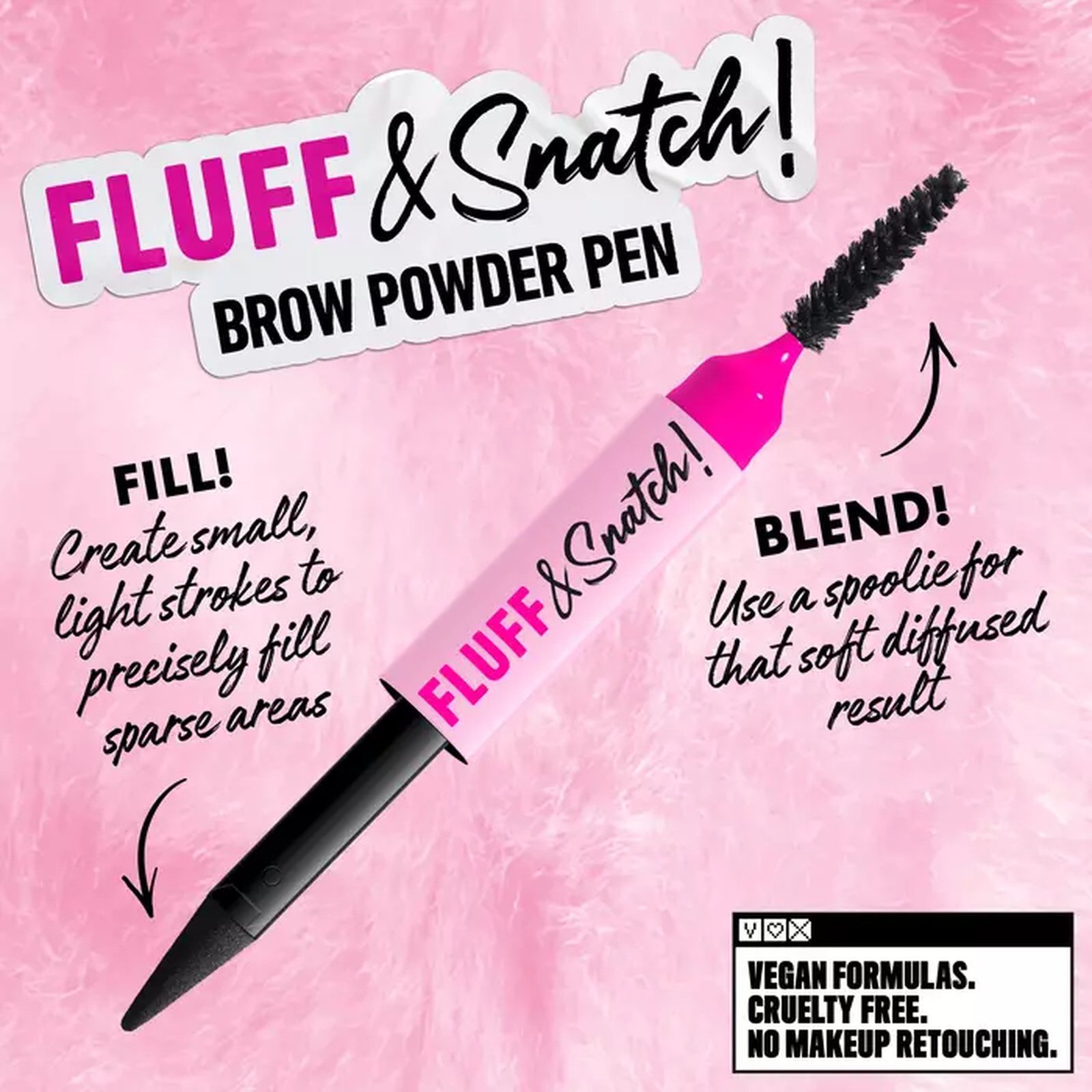 NYX Pro Makeup Fluff & Snatch! Brow Powder Pen 08 Black 1g