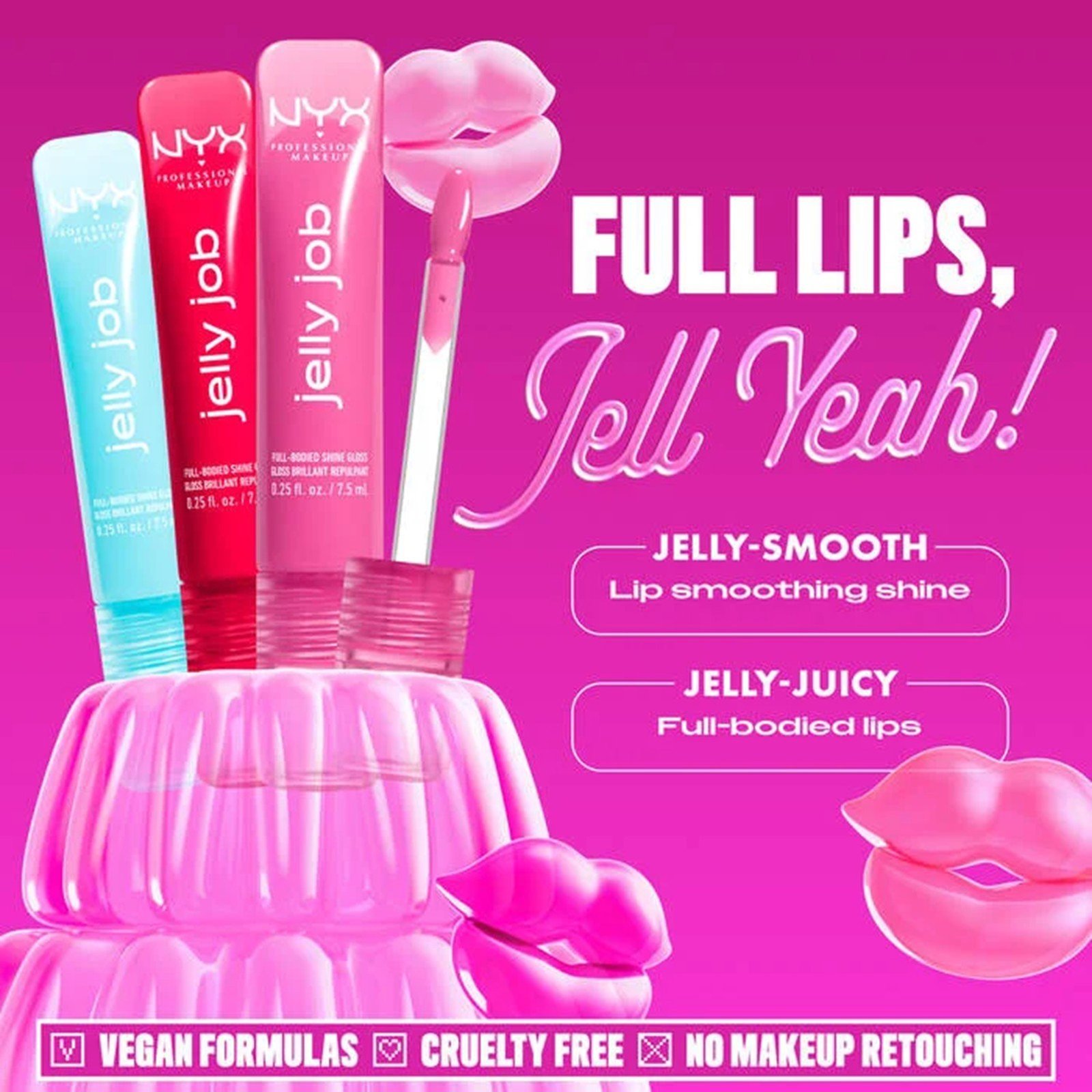 NYX Pro Makeup Jelly Job Full-Bodied Shine Gloss Jelly Blushin' 7.5ml