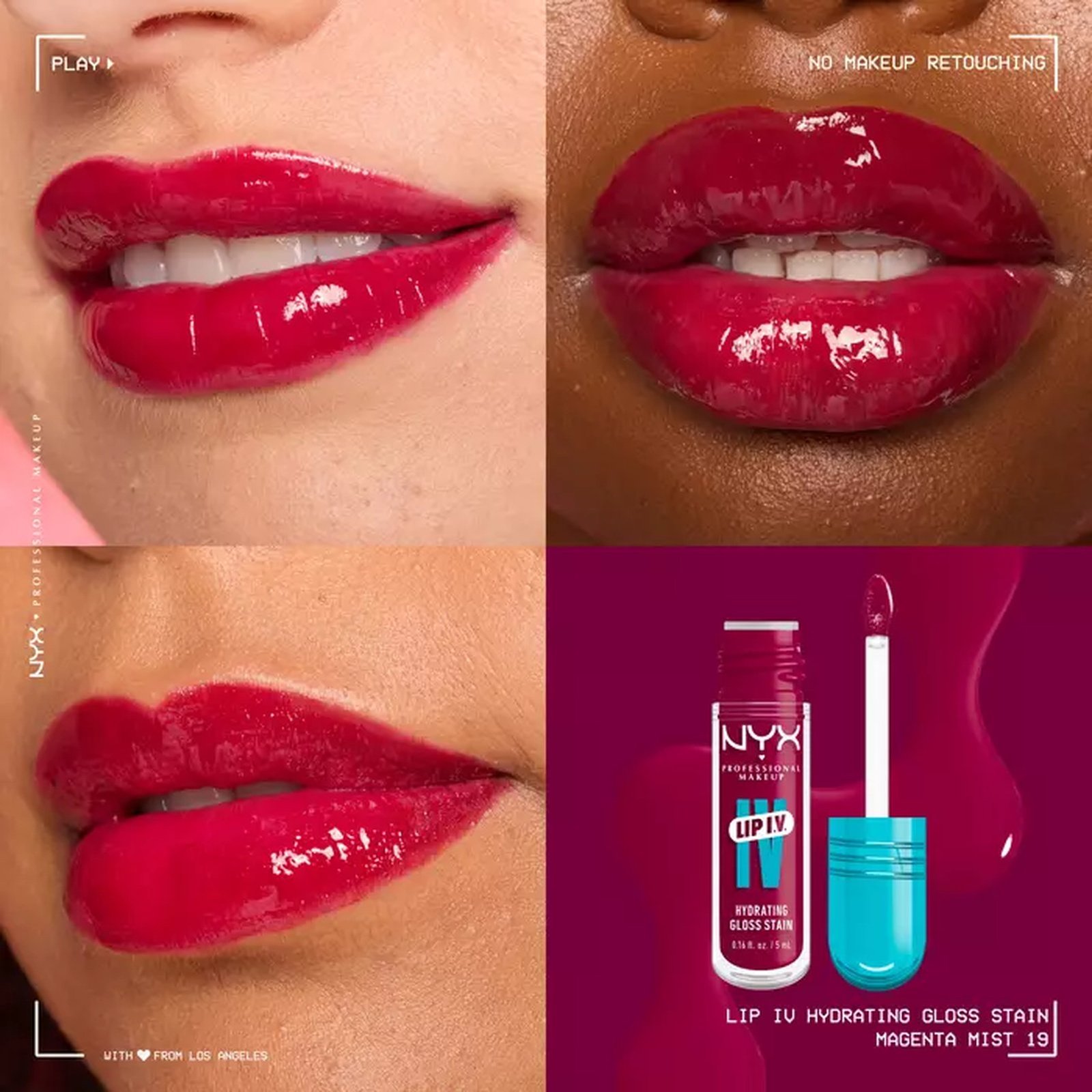 NYX Pro Makeup Lip I.V. Hydrating Gloss Serum 19 Magenta Mist 5ml