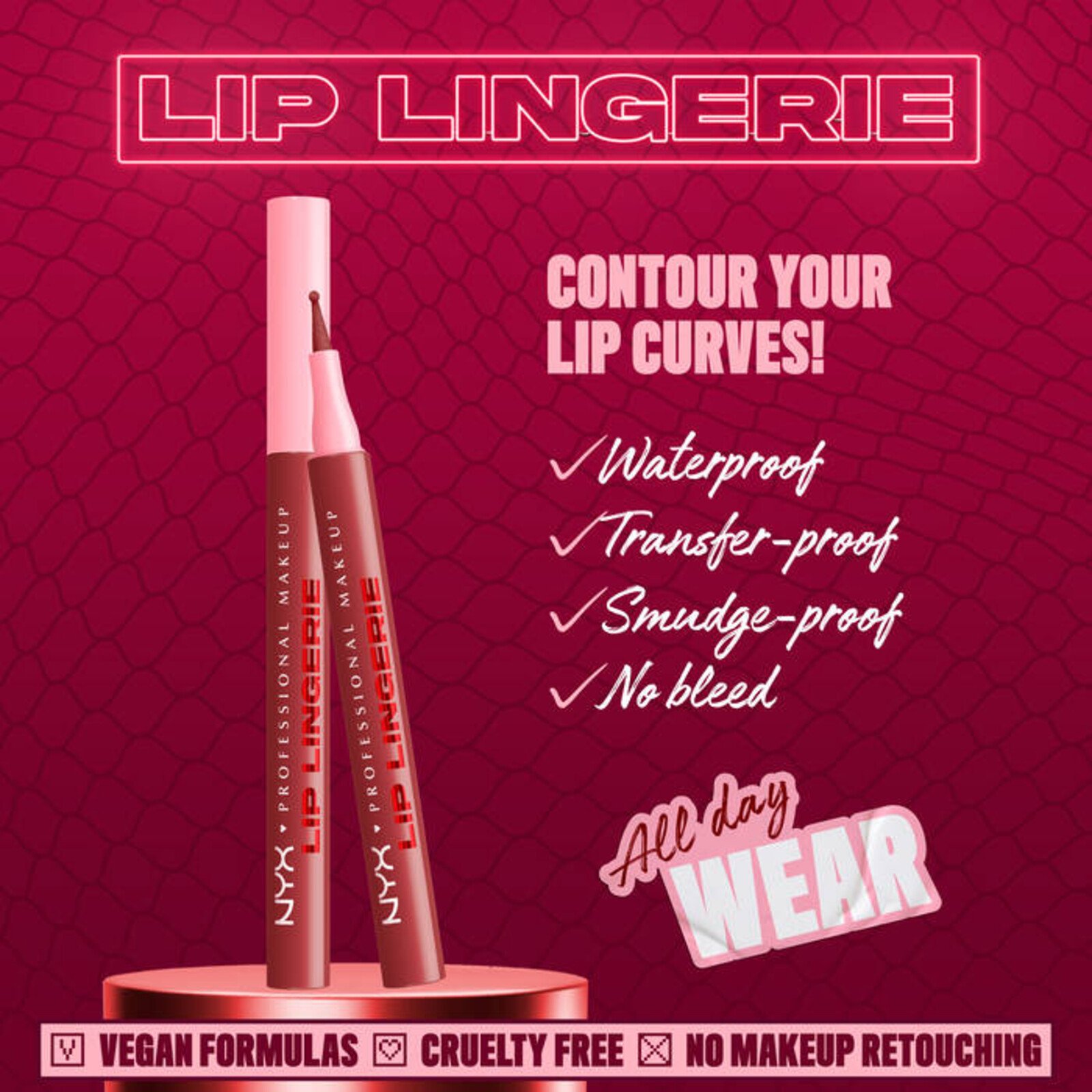 NYX Pro Makeup Lip Lingerie Lip Liner Stain 10 Up All Night 1ml