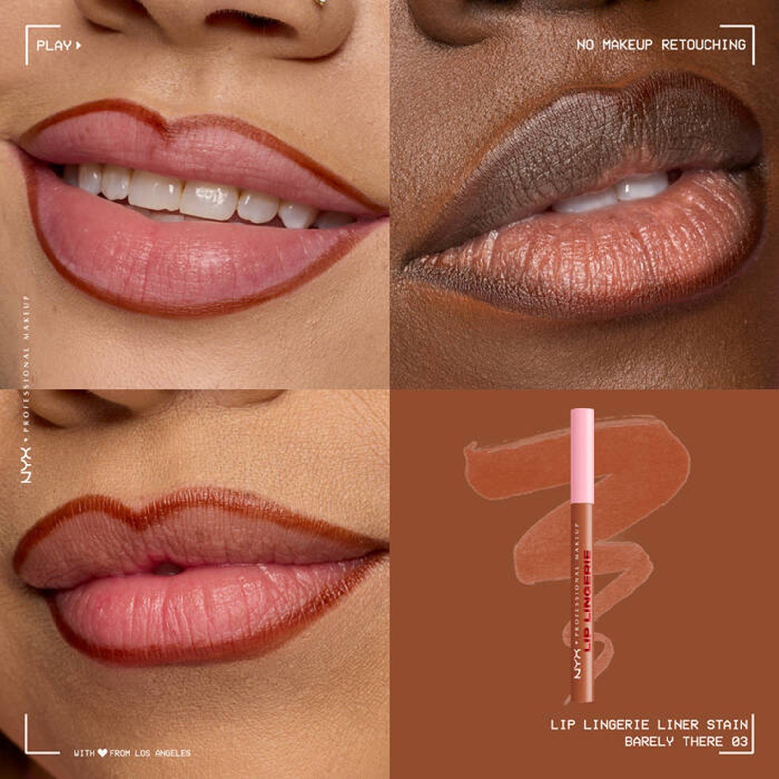 NYX Pro Makeup محدد الشفاه المثبت للون Lip Lingerie Barely There 1ml