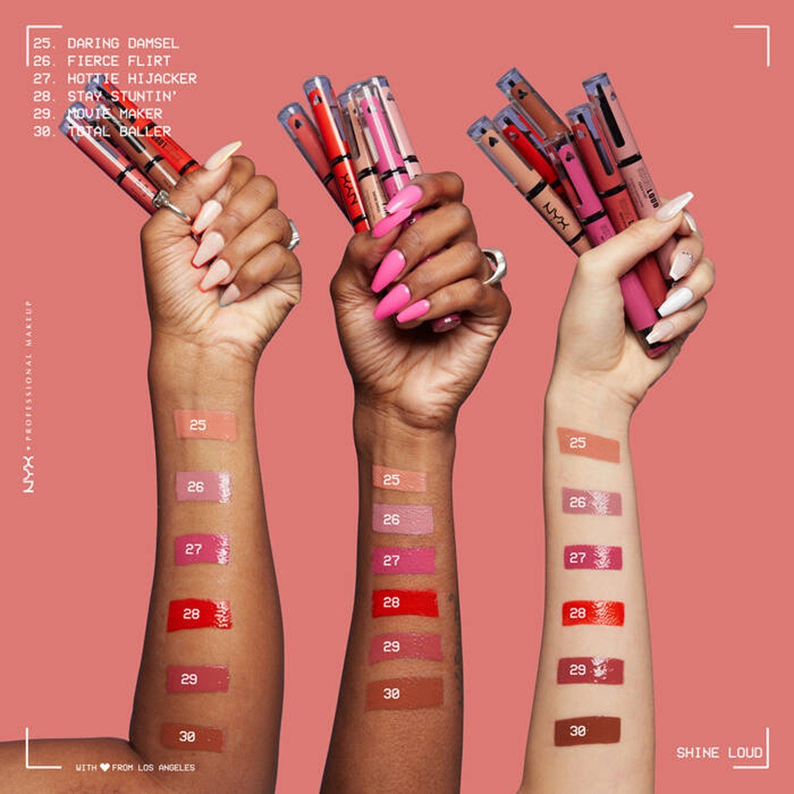 NYX Pro Makeup Shine Loud Color de Labios de Alto Brillo 25 Daring Damsel 6.8ml (0.23floz)