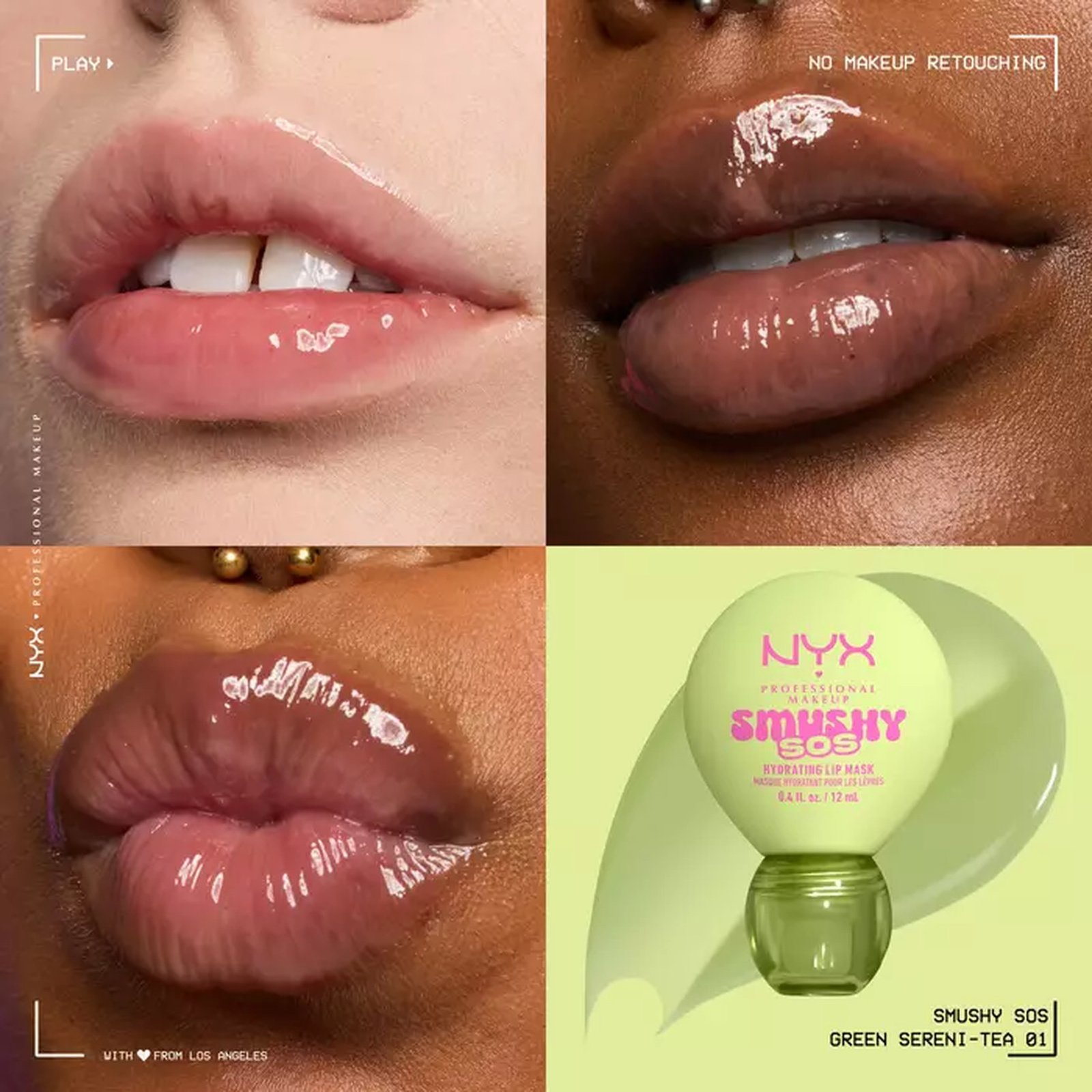 NYX Pro Makeup Smushy SOS Hydrating Lip Mask 01 Green Sereni-Tea 12ml